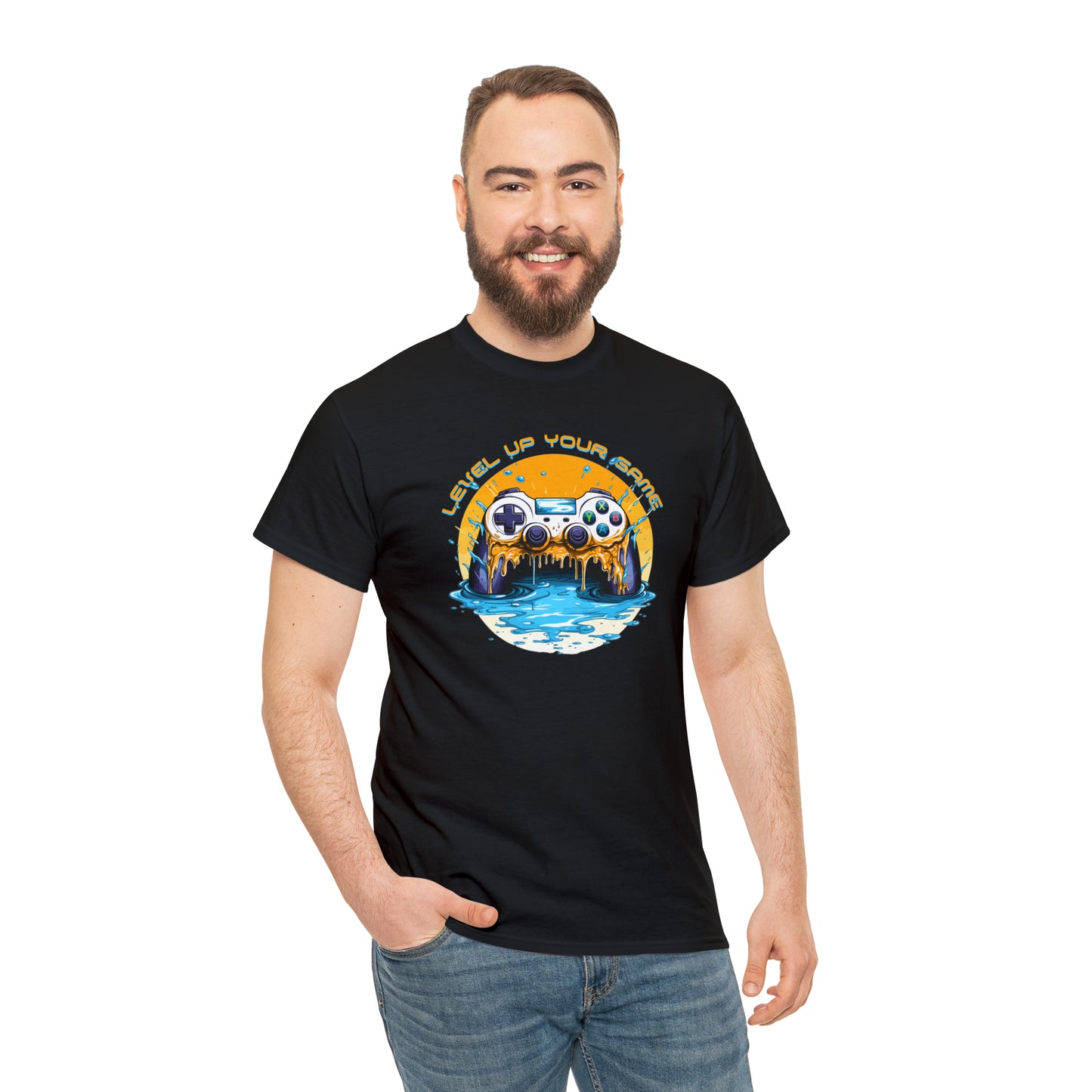 Level Up Your Game, Game Controller Unisex Heavy Cotton Tee