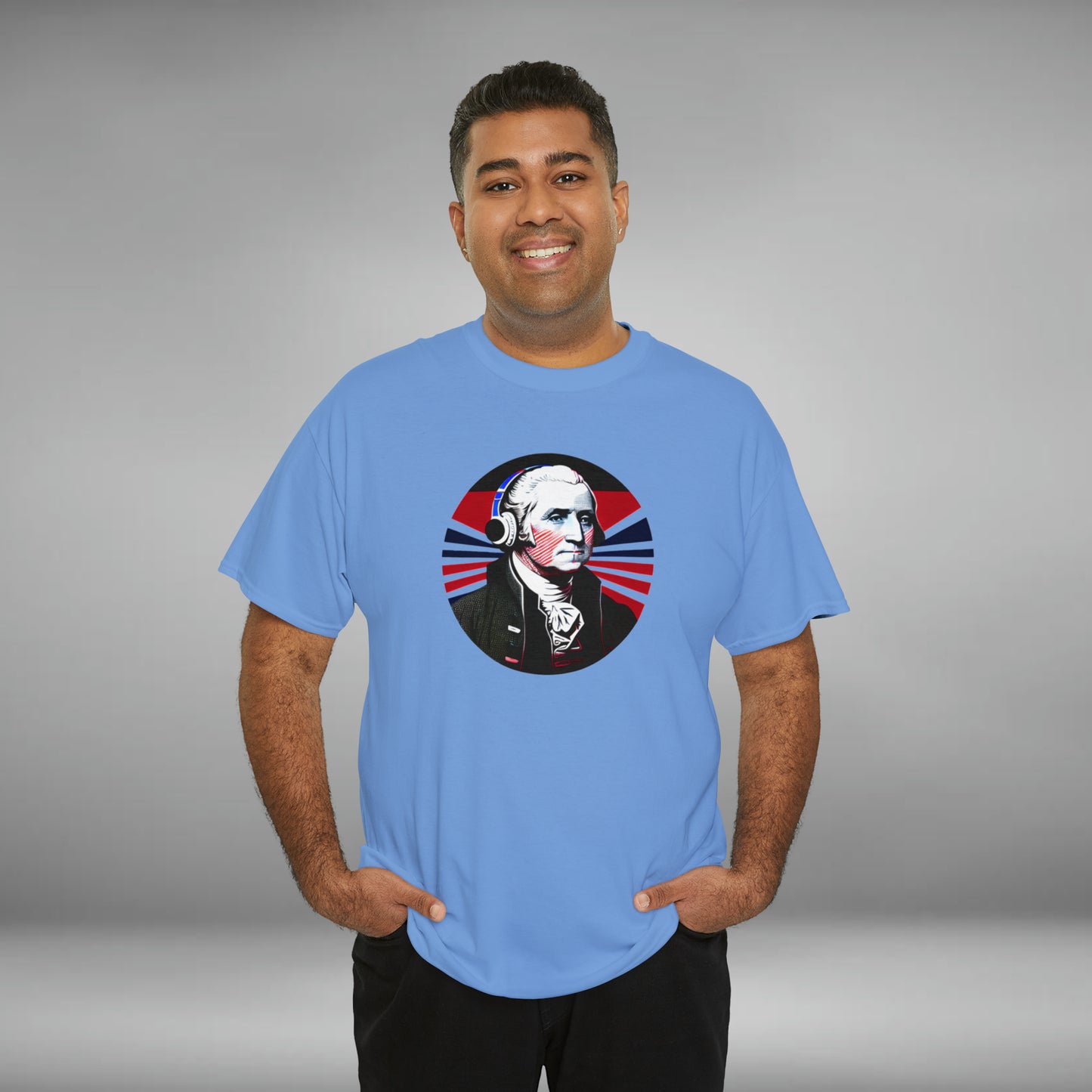 George Washington, Custom Unisex Heavy Cotton Graphic Tee
