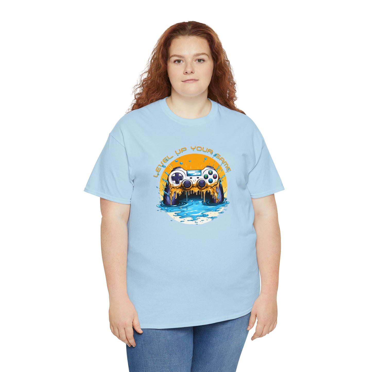 Level Up Your Game, Game Controller Unisex Heavy Cotton Tee