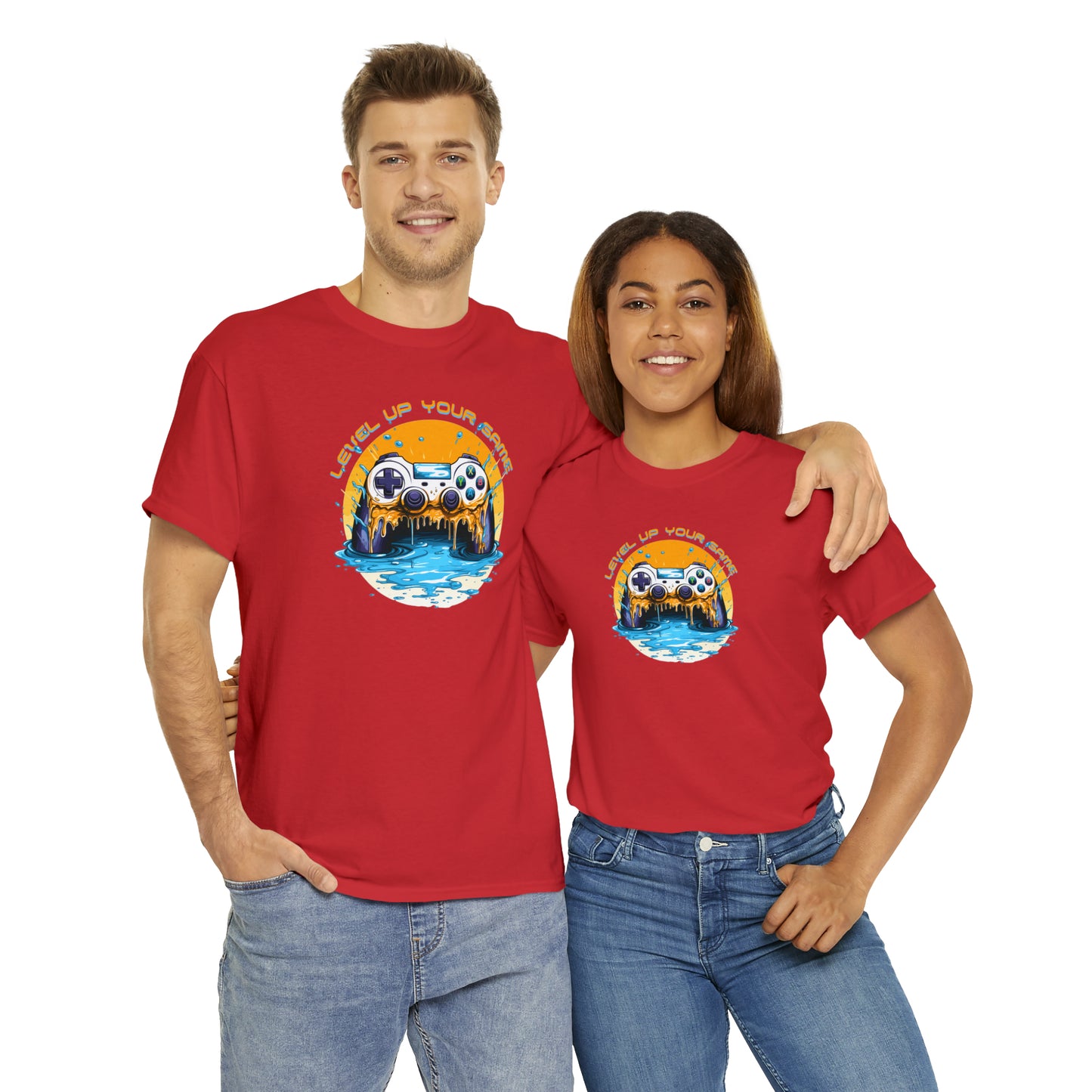 Level Up Your Game, Game Controller Unisex Heavy Cotton Tee