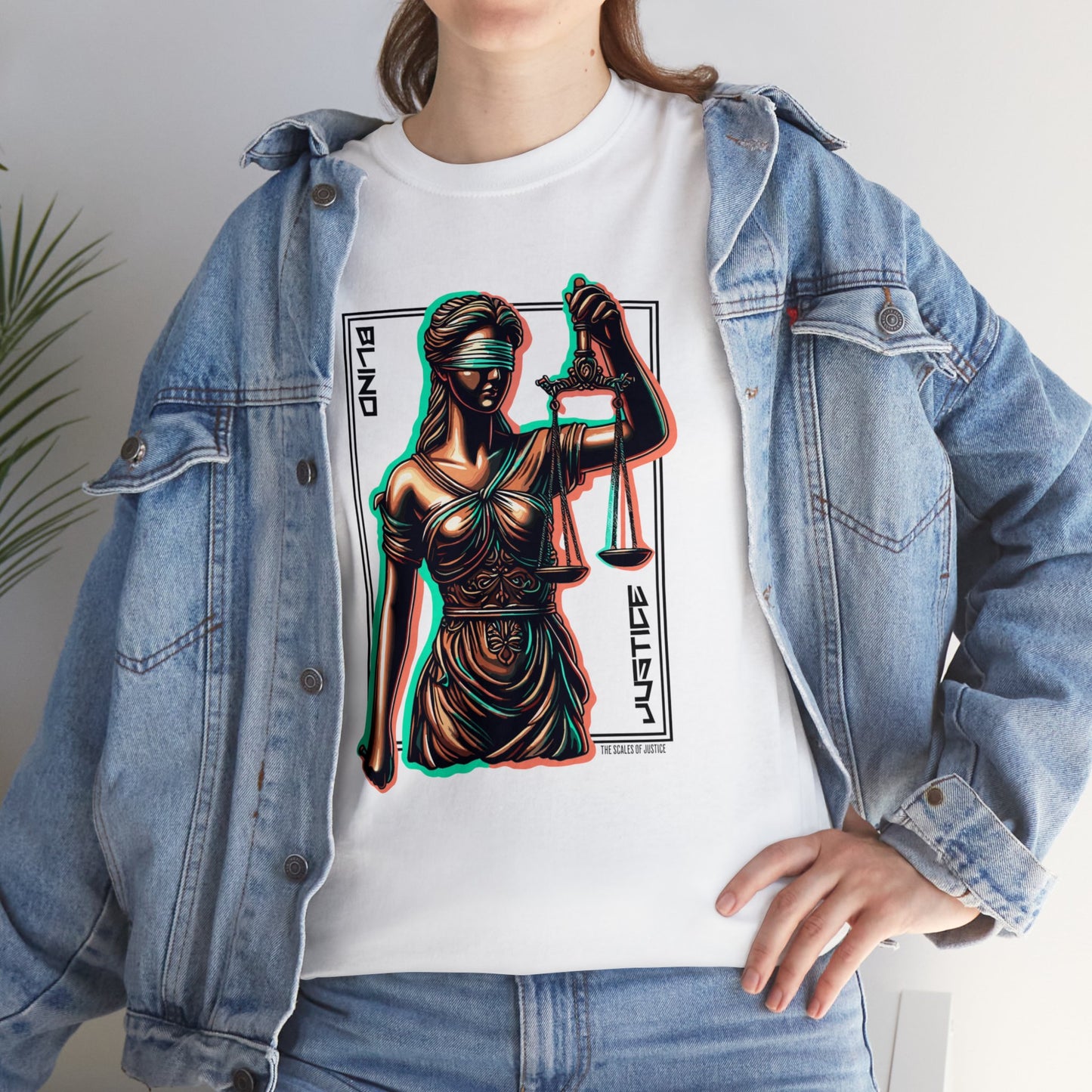 Blind Justice, Lady Justice, Unisex Heavy Cotton Tee