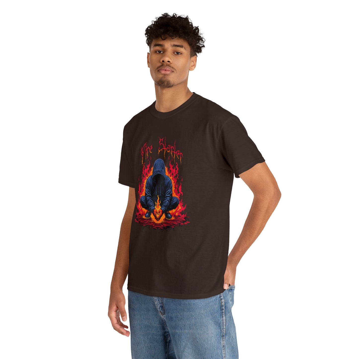 Fire Starter, Hooded man with superpowers, Unisex Heavy Cotton Tee