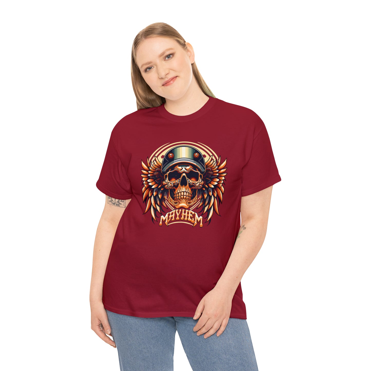 MAYHEM, Winged Skull Unisex Heavy Cotton Tee