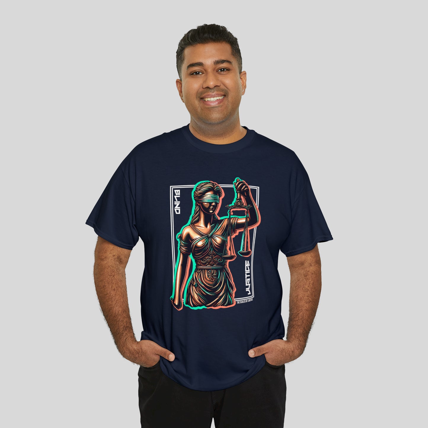 Blind Justice, Lady Justice, Unisex Heavy Cotton Tee