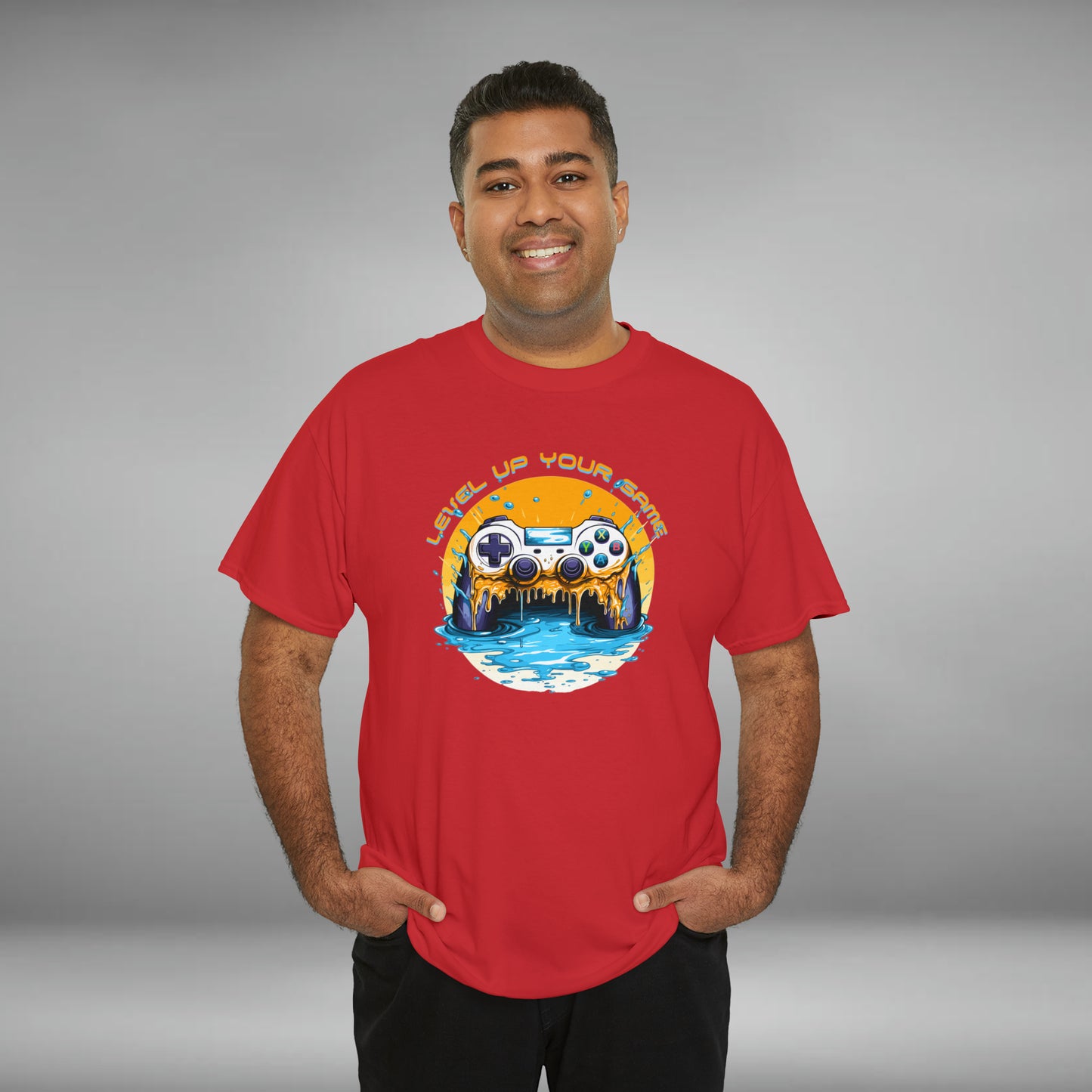 Level Up Your Game, Game Controller Unisex Heavy Cotton Tee
