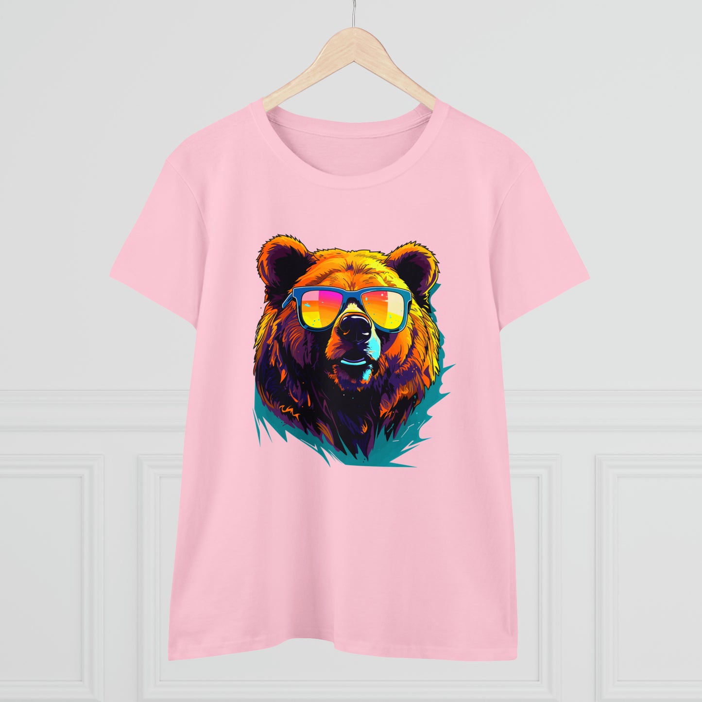 Cool Bear Wearing Sunglasses Women's Midweight Cotton Tee