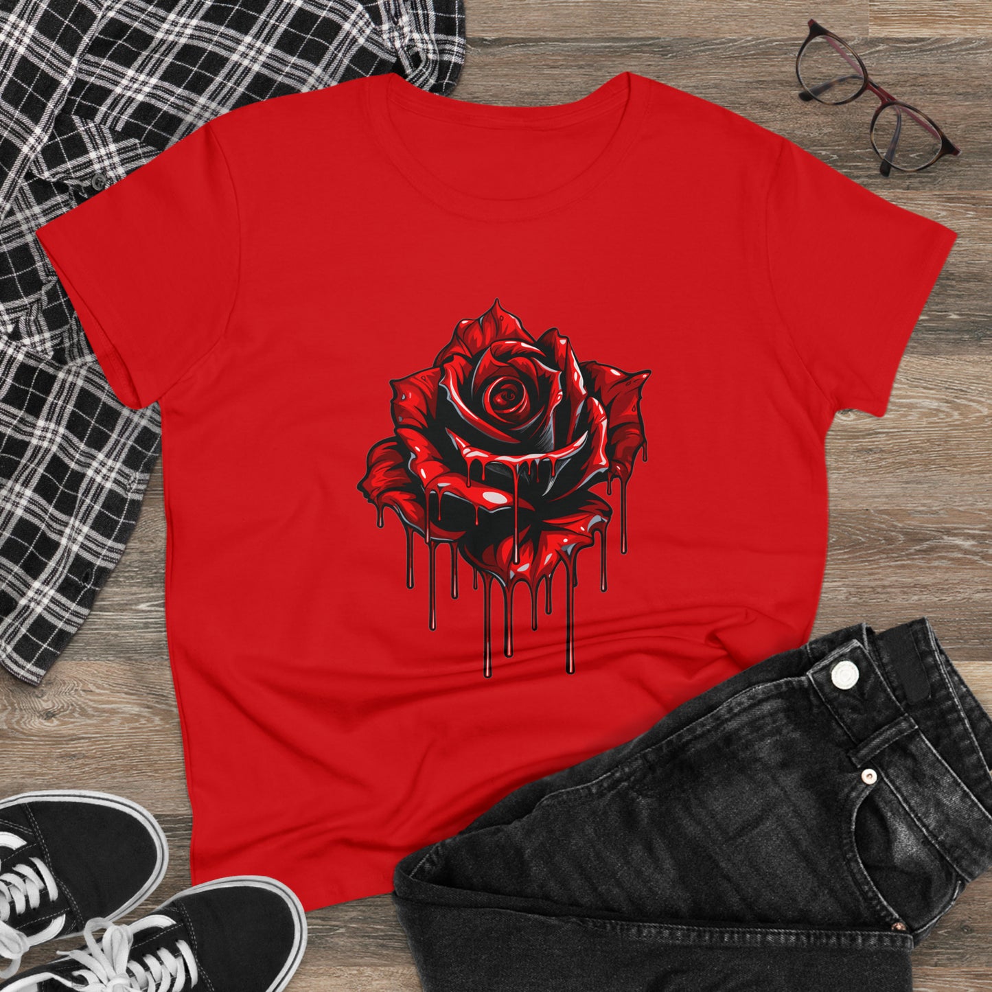 Painted Rose Women's Midweight Cotton Tee