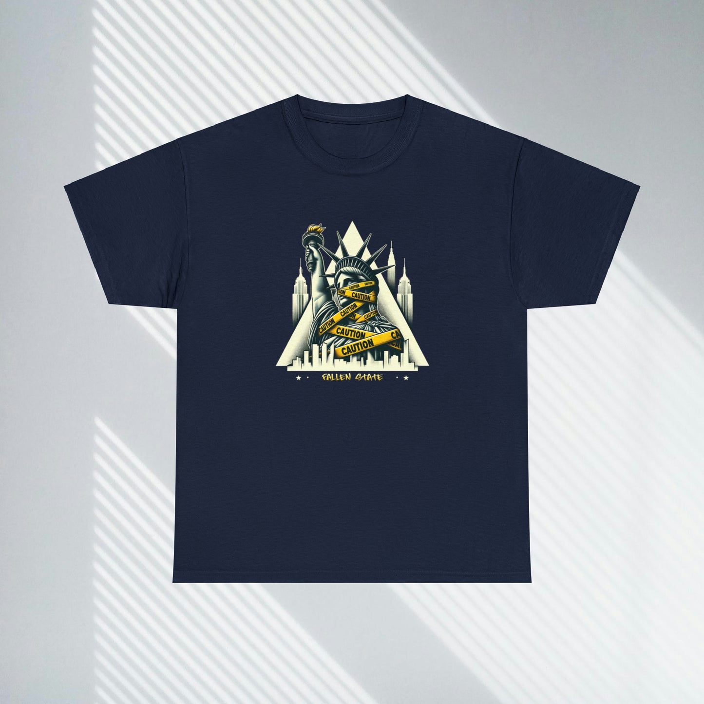 Fallen State, NYC, Statue of Liberty, Heavy Cotton Tee