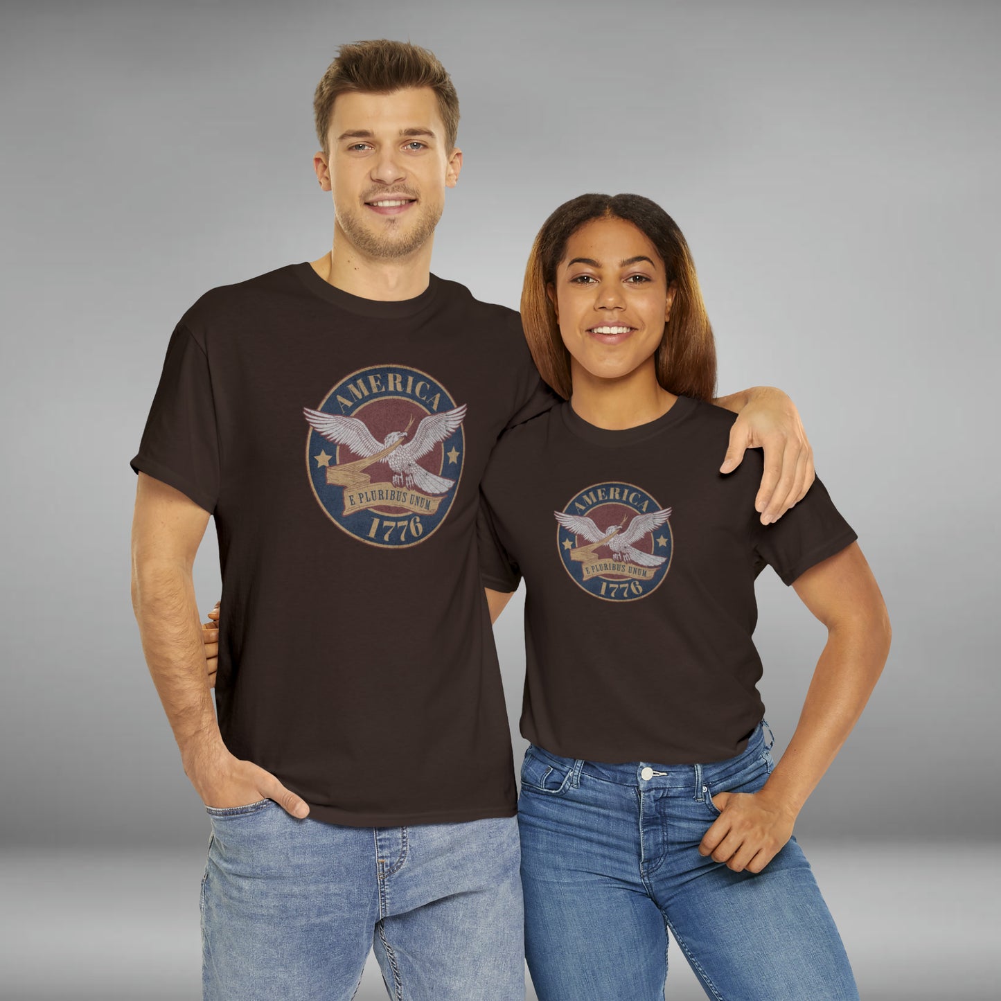 America 1776, E Pluribus Unum Unisex Heavy Cotton Graphic Tee