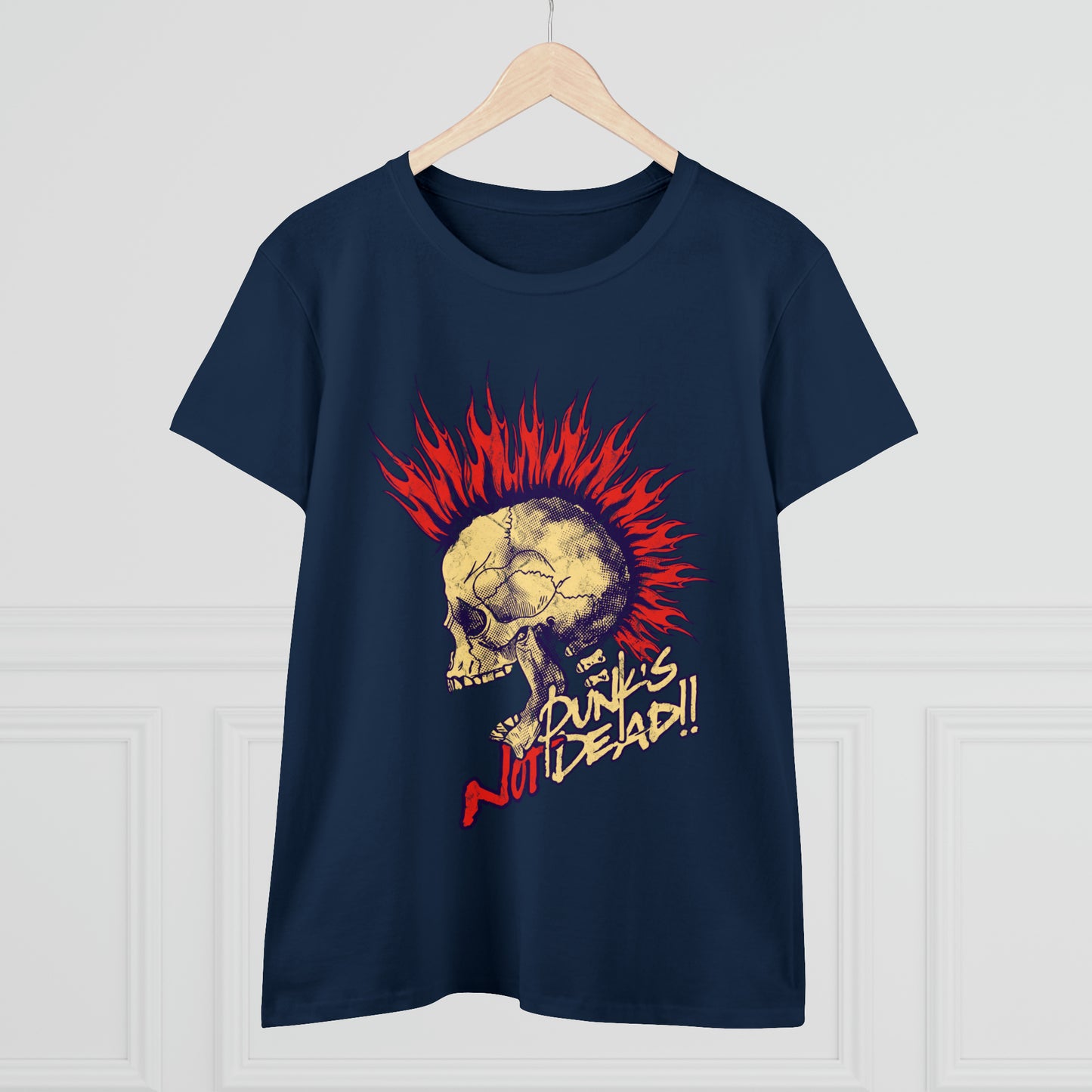 Punk's Not Dead, Skull Women's Midweight Cotton Tee