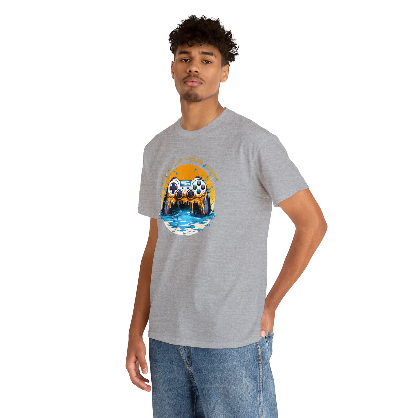 Level Up Your Game, Game Controller Unisex Heavy Cotton Tee