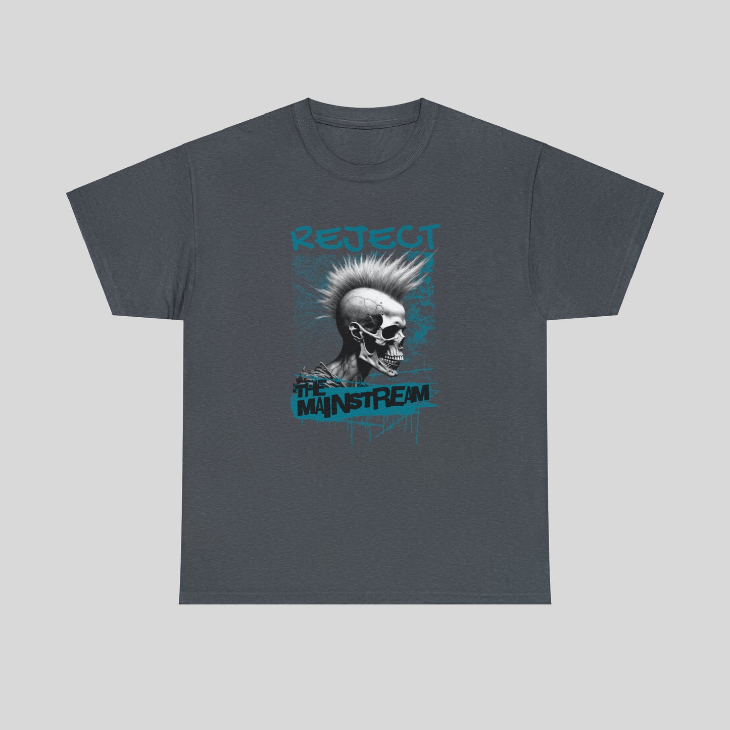 Reject the Mainstream, Punk Skull, Unisex Heavy Cotton Tee
