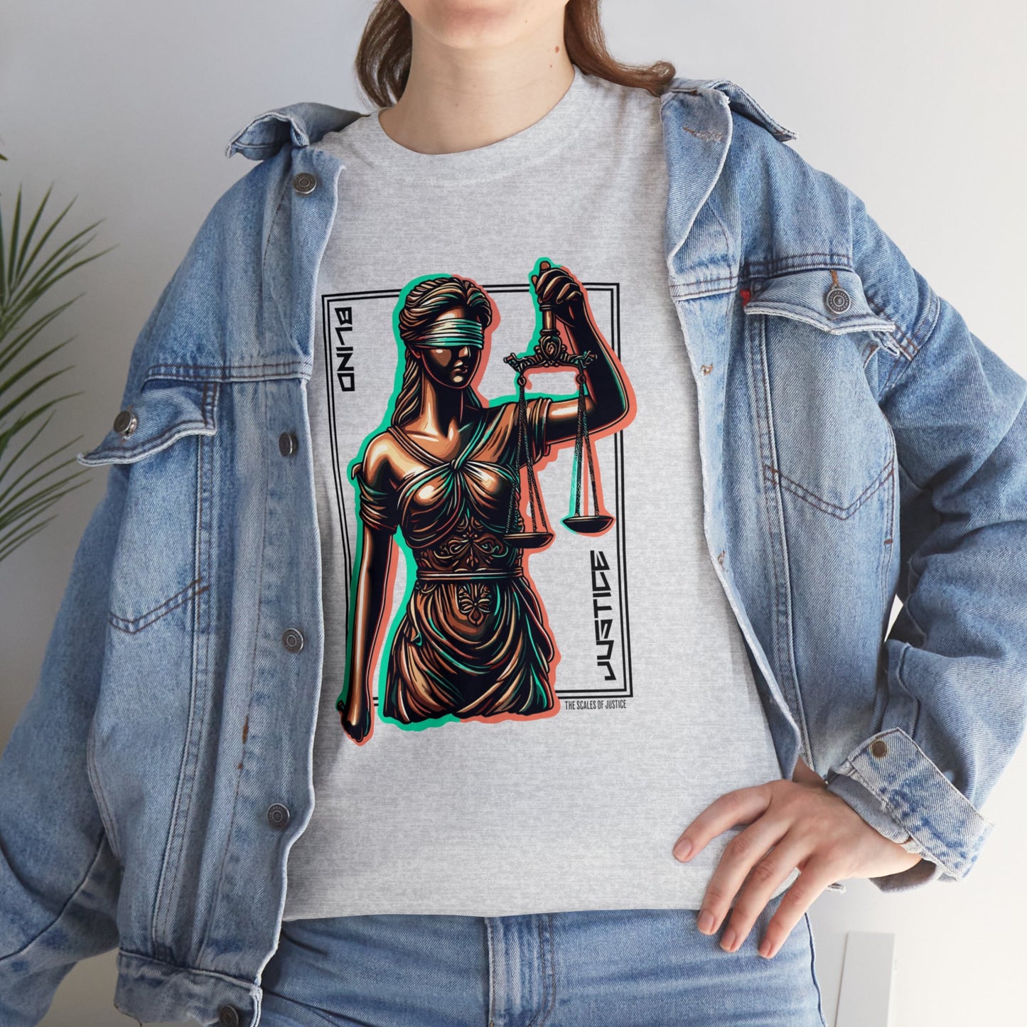 Blind Justice, Lady Justice, Unisex Heavy Cotton Tee