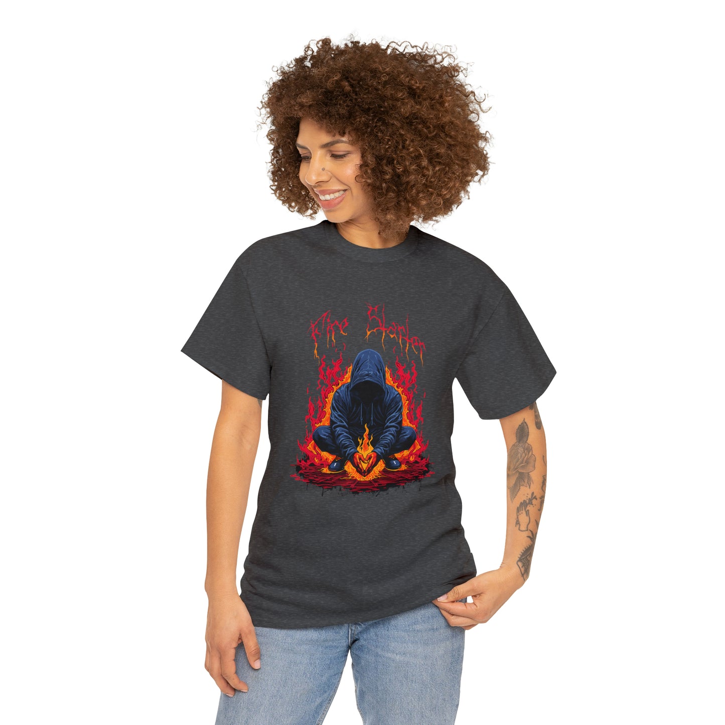 Fire Starter, Hooded man with superpowers, Unisex Heavy Cotton Tee
