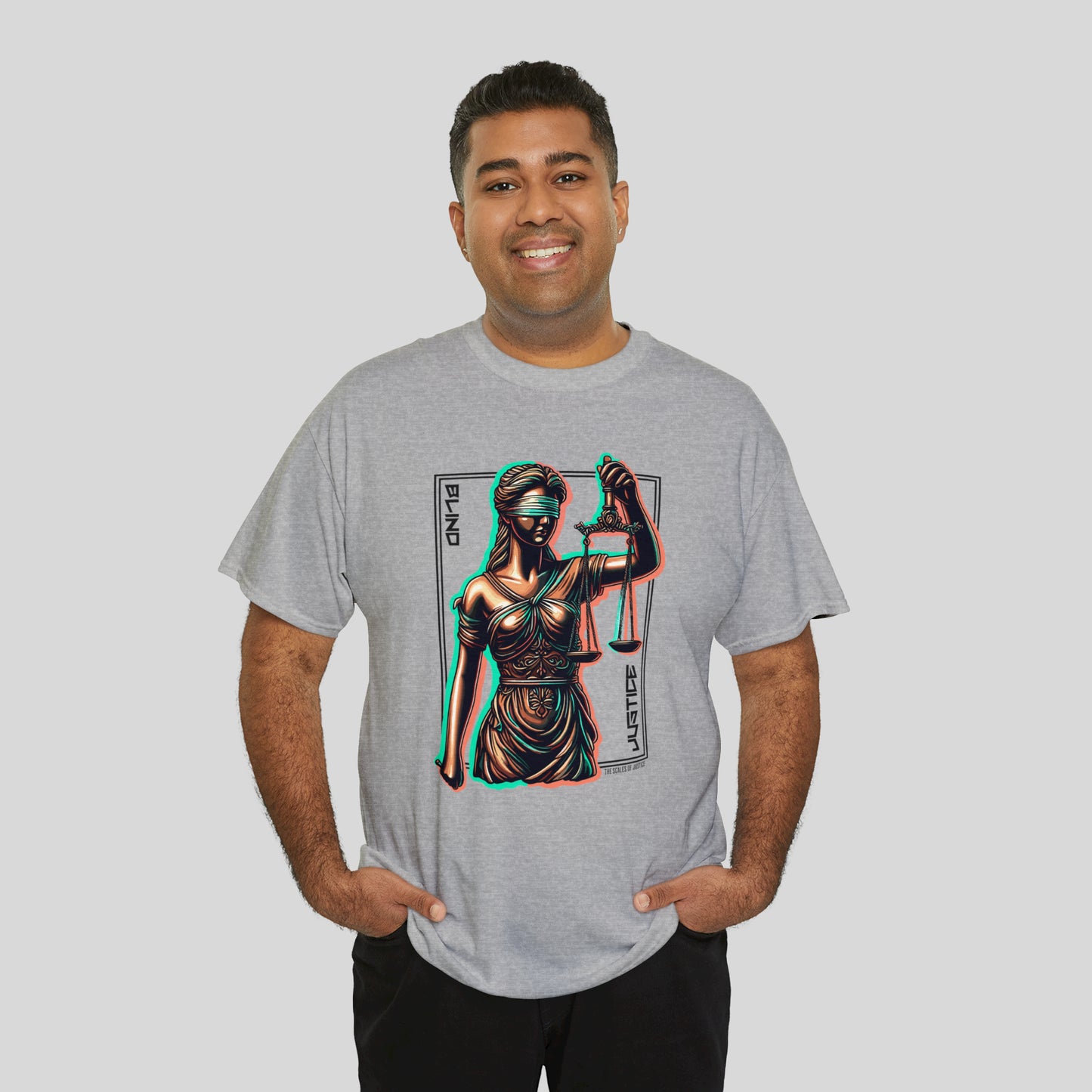 Blind Justice, Lady Justice, Unisex Heavy Cotton Tee