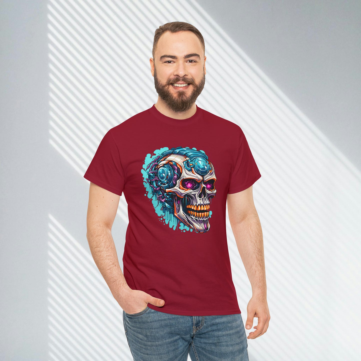 biomechanical Skull Unisex Heavy Cotton Tee