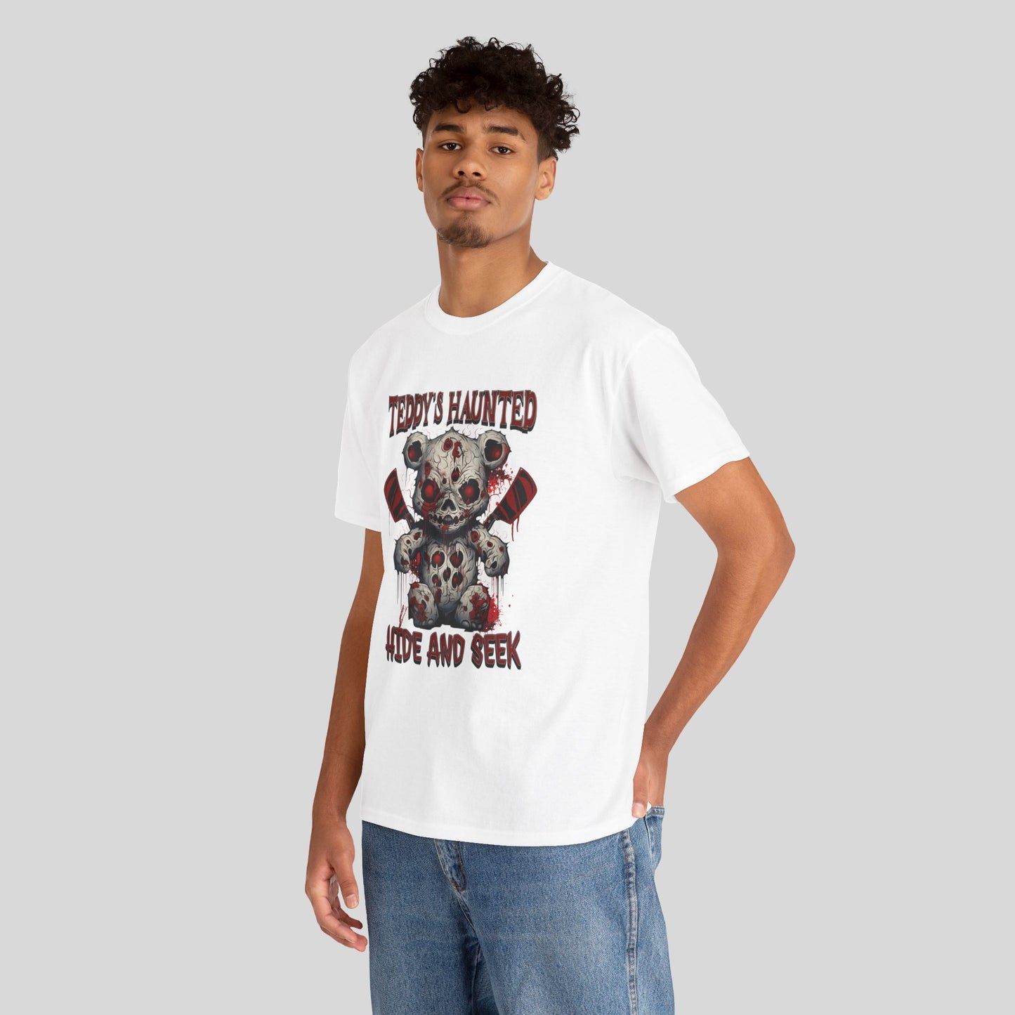 Teddy's Haunted Hide and Seek, Unisex Heavy Cotton Tee
