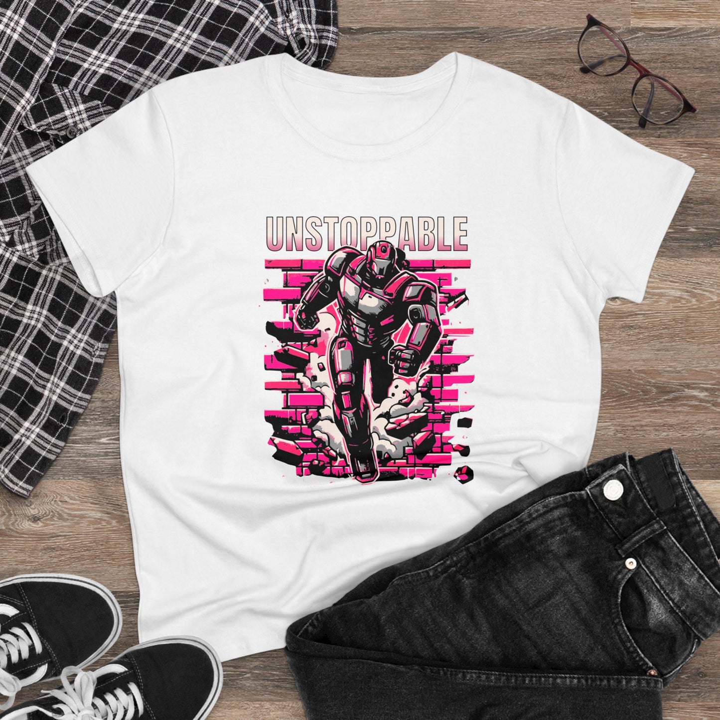 Unstoppable Robot Women's Midweight Cotton Tee