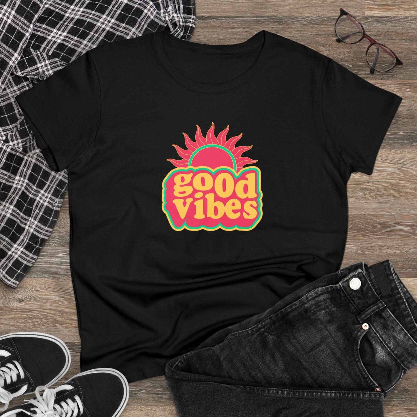 Good Vibes Women's Midweight Cotton Tee