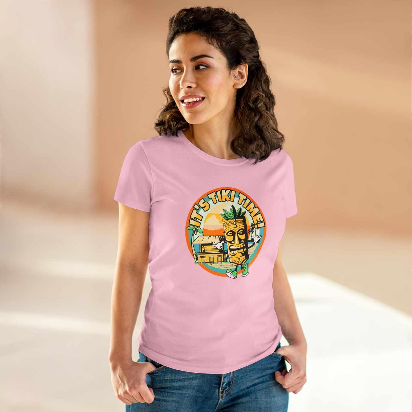 It's Tiki Time! Women's Midweight Cotton Tee
