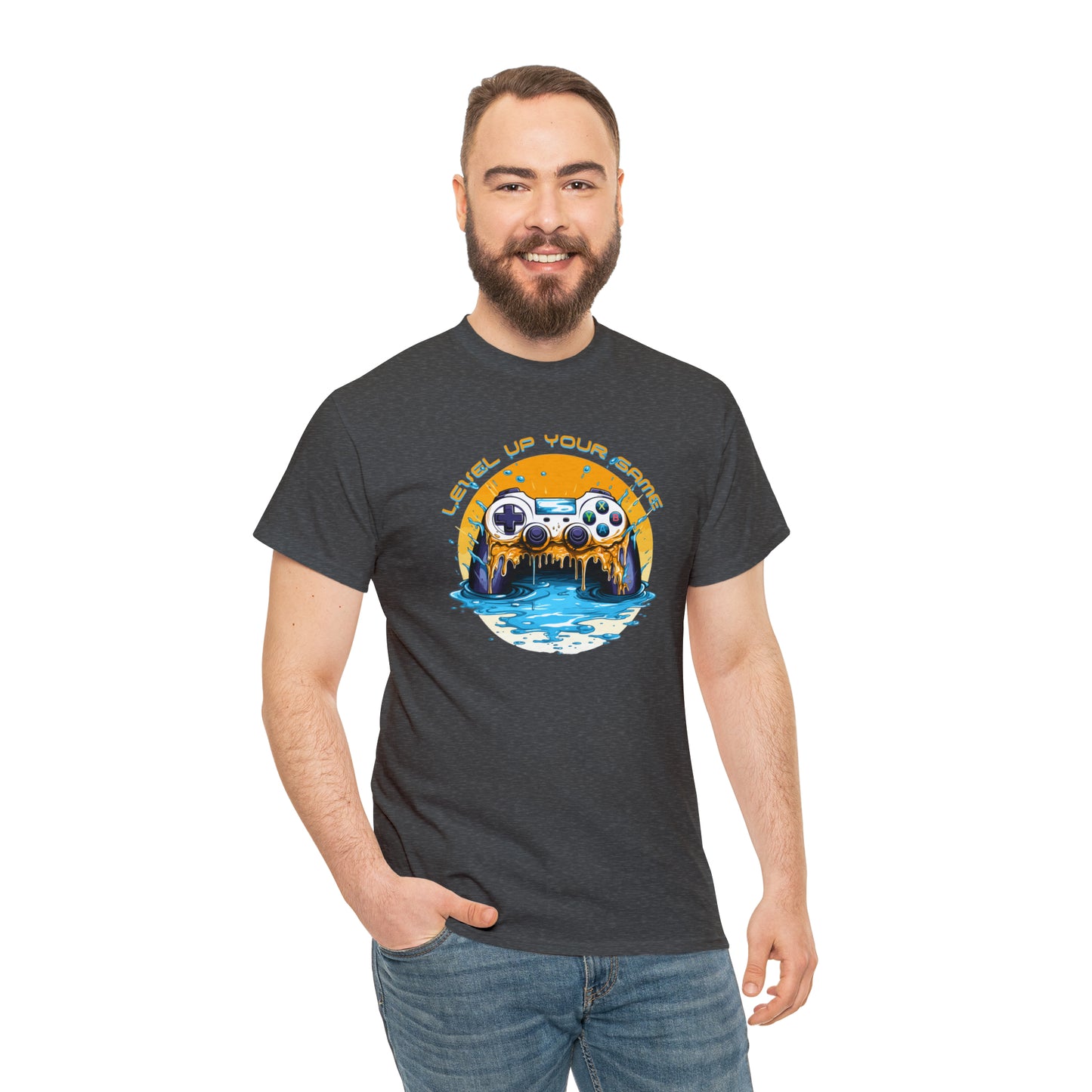 Level Up Your Game, Game Controller Unisex Heavy Cotton Tee