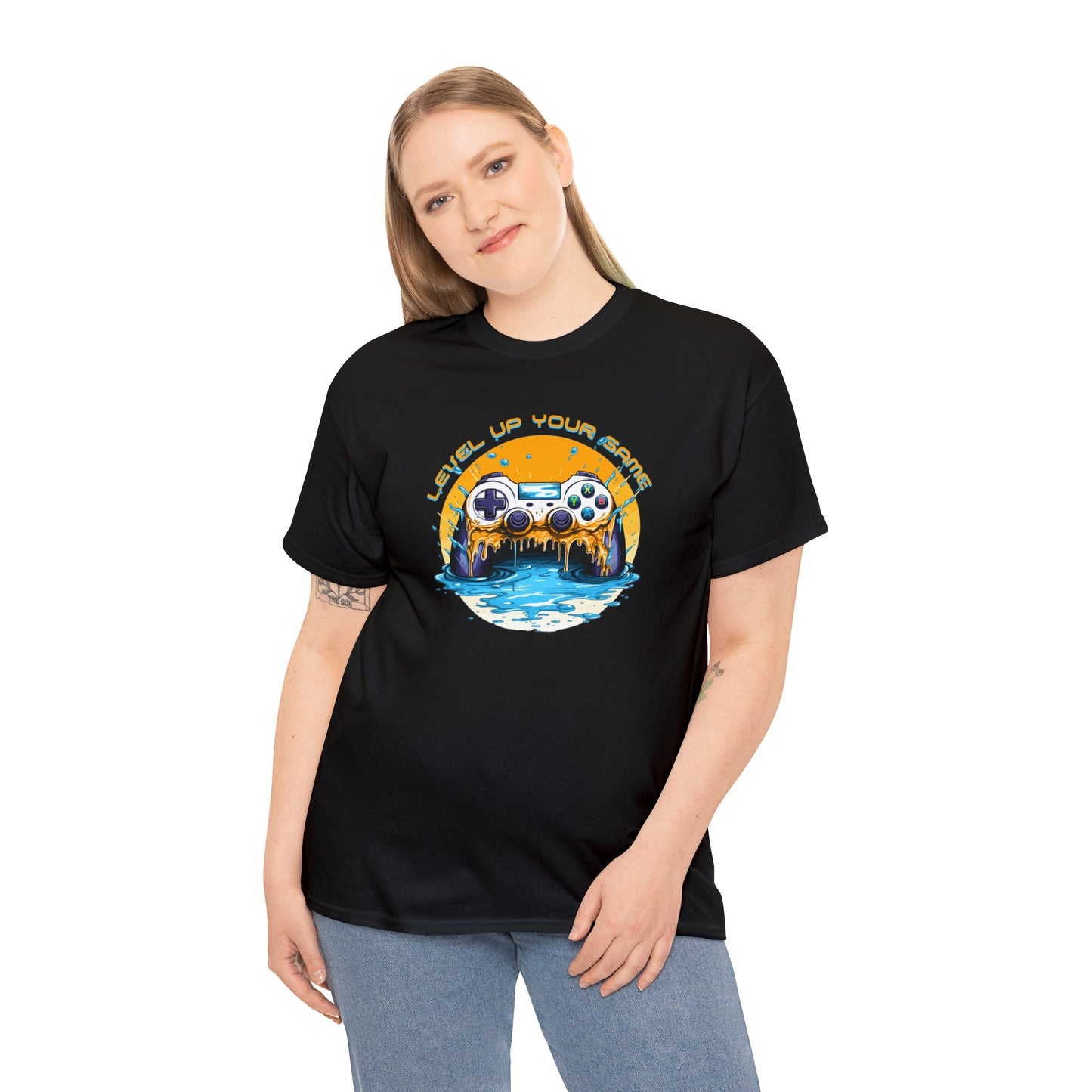 Level Up Your Game, Game Controller Unisex Heavy Cotton Tee