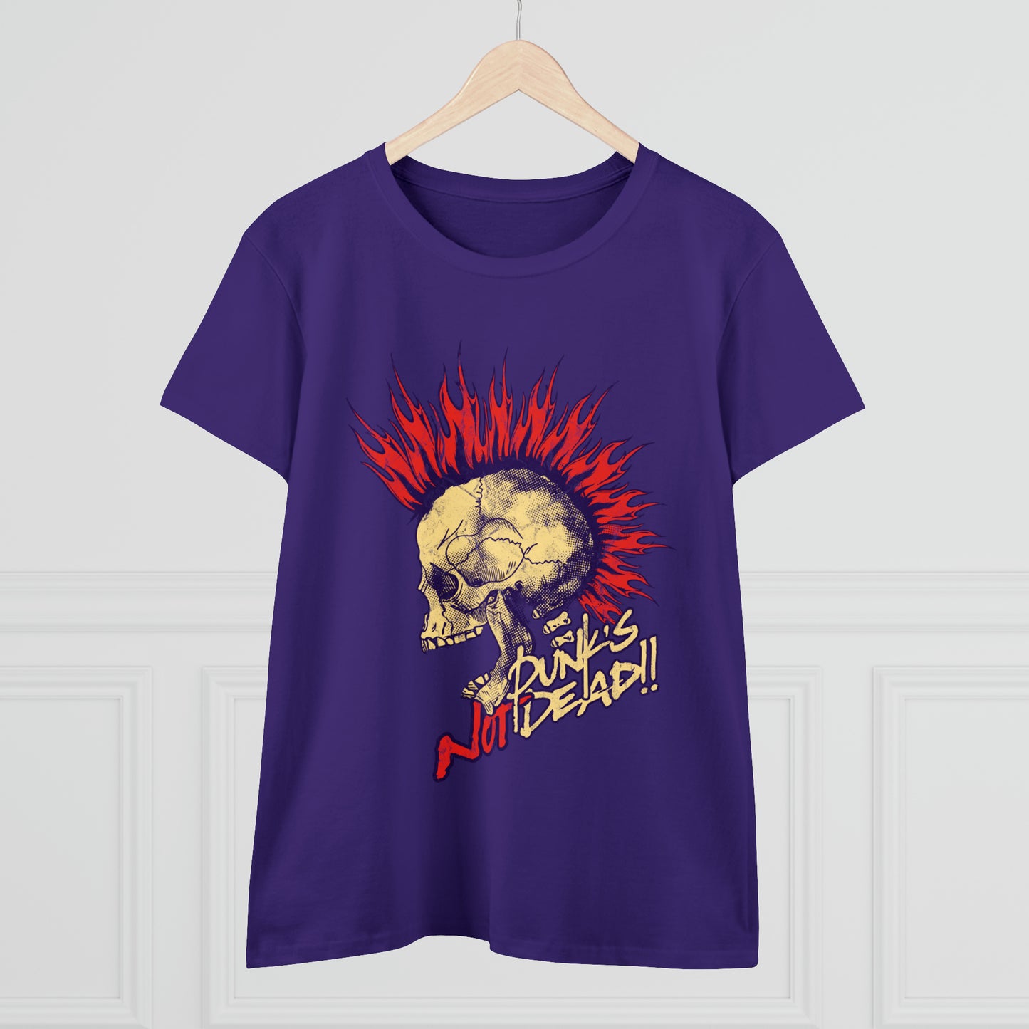 Punk's Not Dead, Skull Women's Midweight Cotton Tee