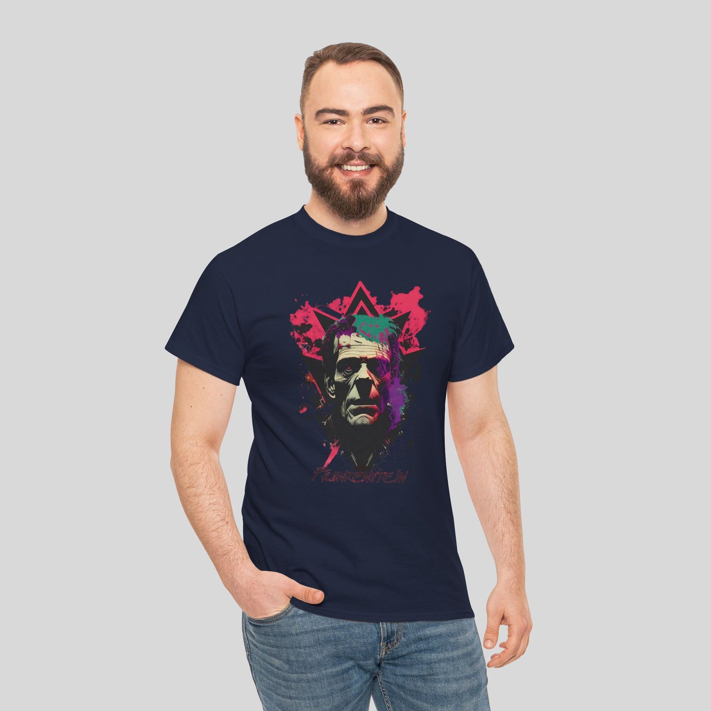 Frankenstein, Custom Graphic Unisex Heavy Cotton Tee