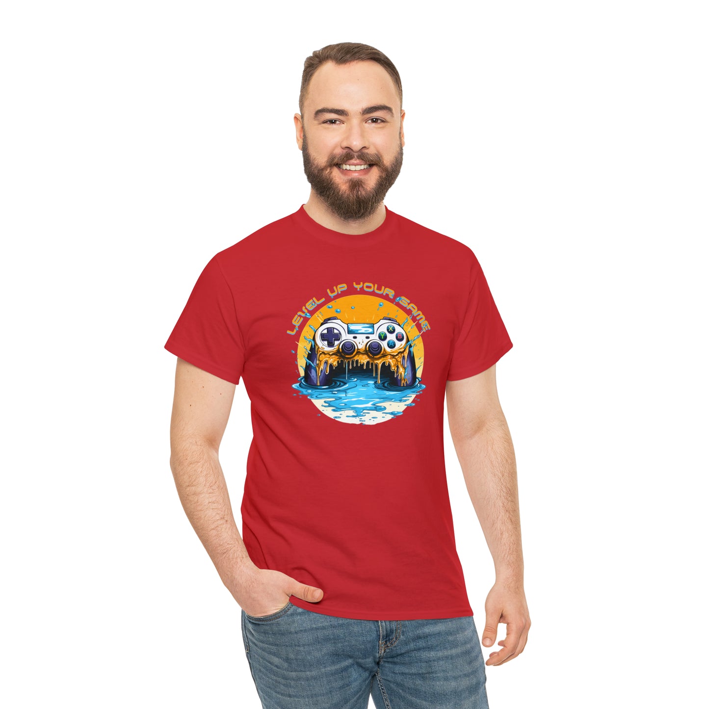 Level Up Your Game, Game Controller Unisex Heavy Cotton Tee