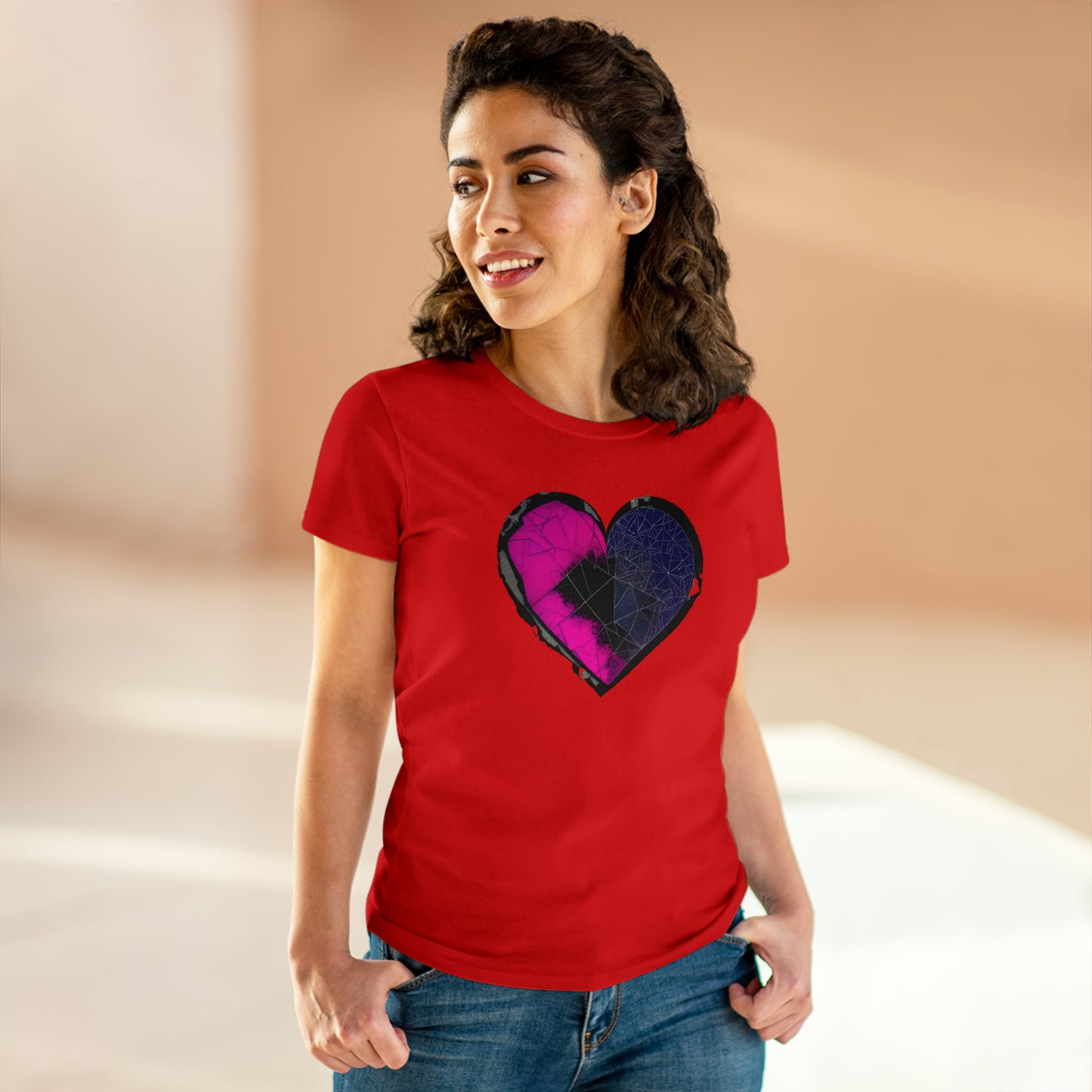 Shattered Heart Women's Midweight Cotton Tee