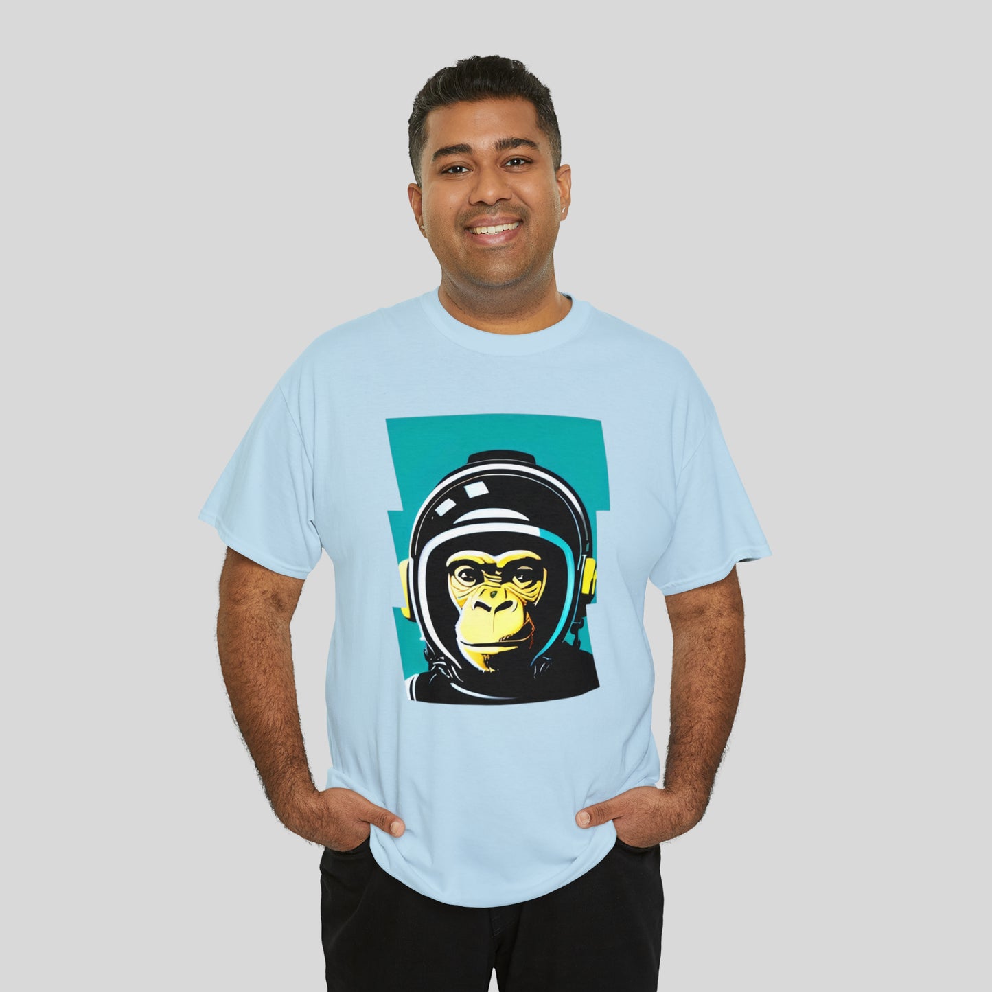Space Monkey, Custom Graphic Unisex Heavy Cotton Tee