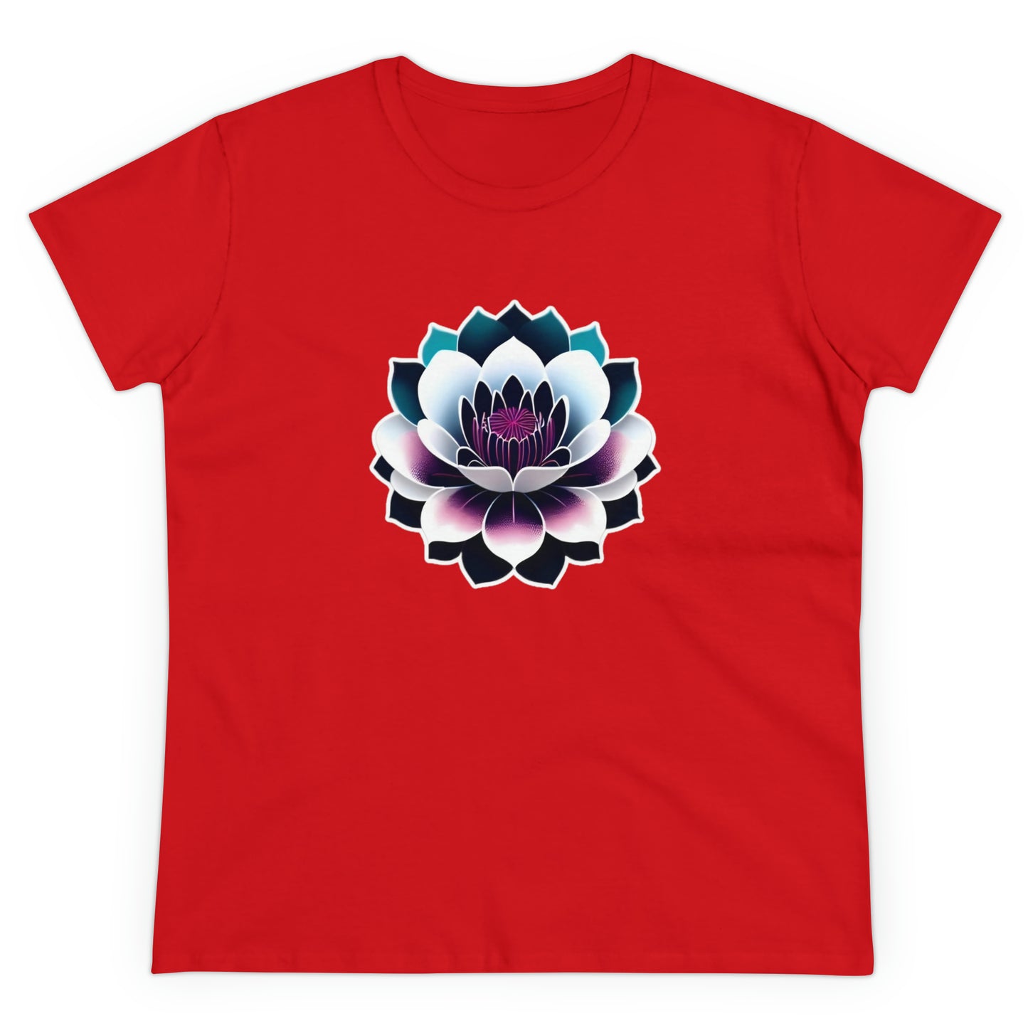 Lotus Flower, Women's Midweight Cotton Tee