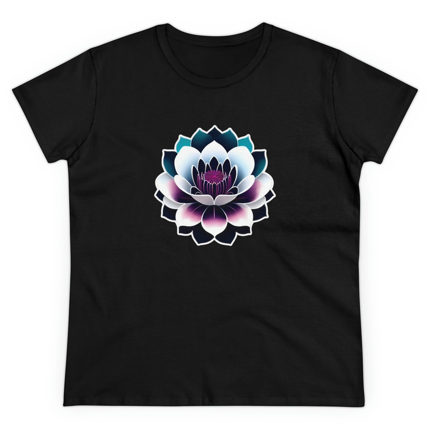 Lotus Flower, Women's Midweight Cotton Tee
