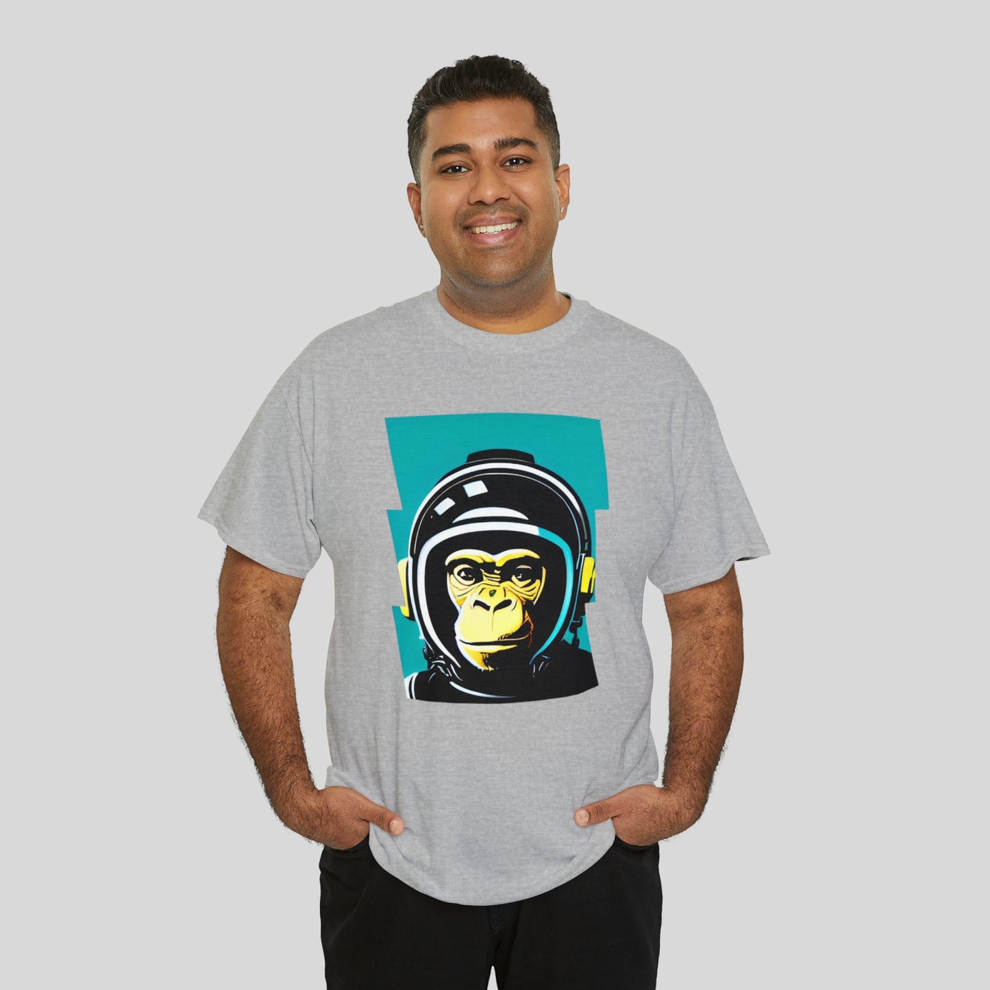 Space Monkey, Custom Graphic Unisex Heavy Cotton Tee