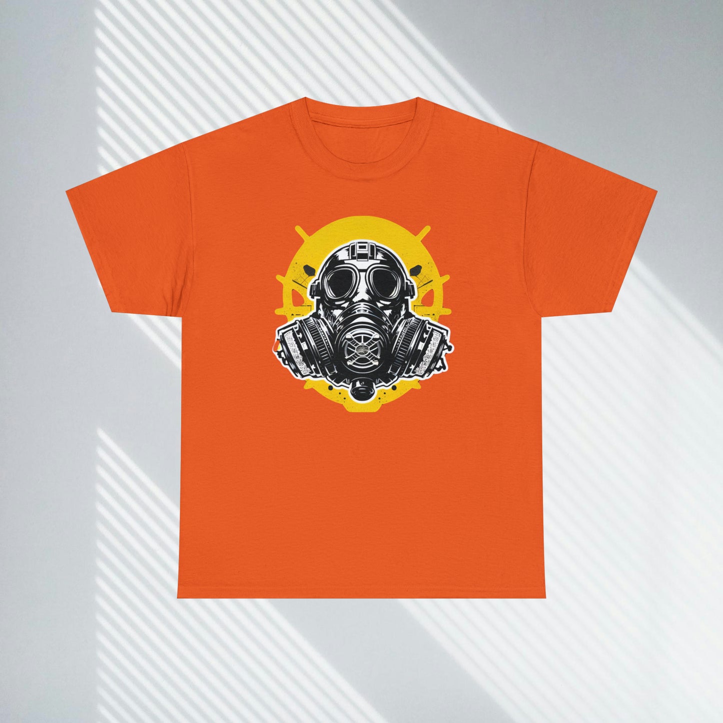 Gas Mask, Custom Unisex Heavy Cotton Graphic Tee