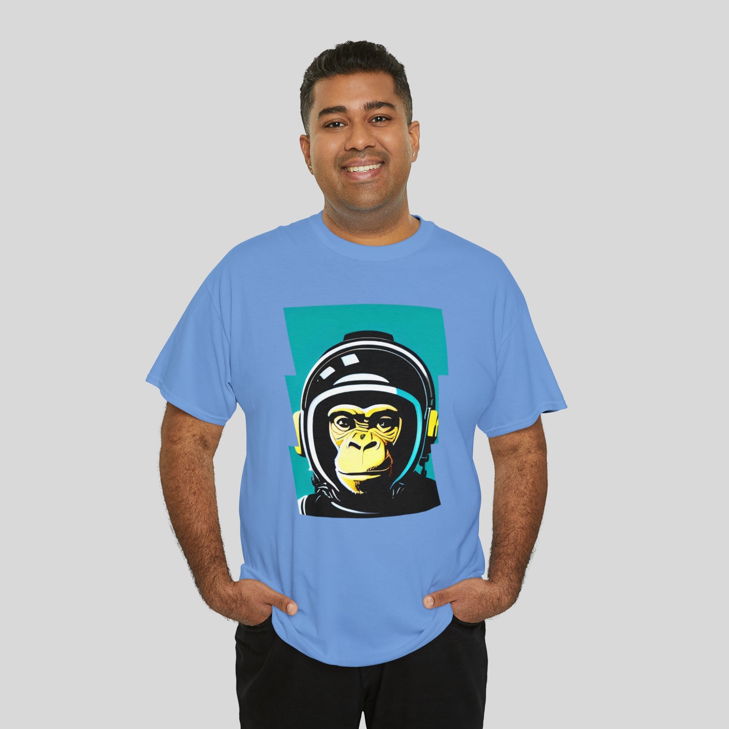 Space Monkey, Custom Graphic Unisex Heavy Cotton Tee