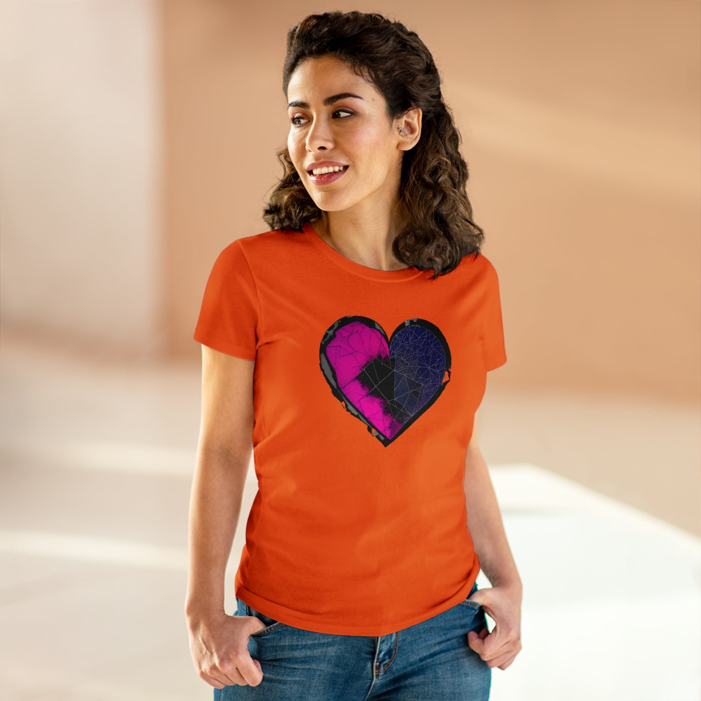 Shattered Heart Women's Midweight Cotton Tee