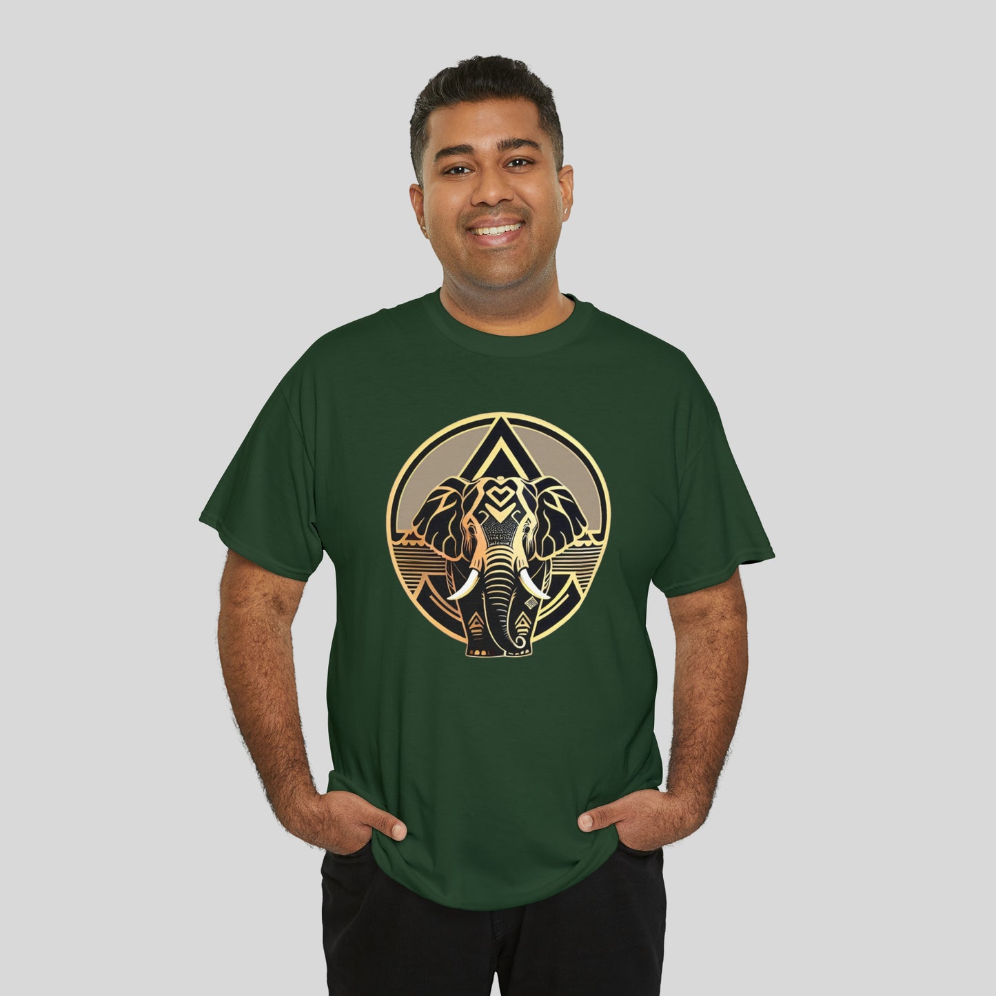 Elephant, Custom Graphic Unisex Heavy Cotton Tee