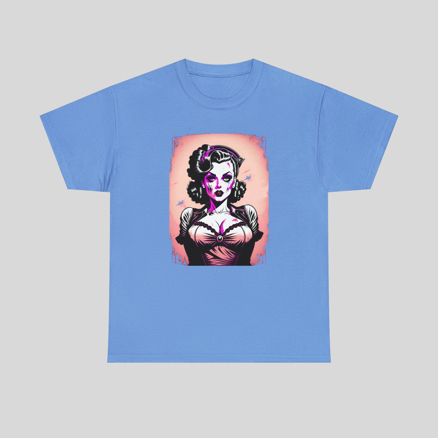 Zombie Pin-up Model, Custom Graphic Unisex Heavy Cotton Tee