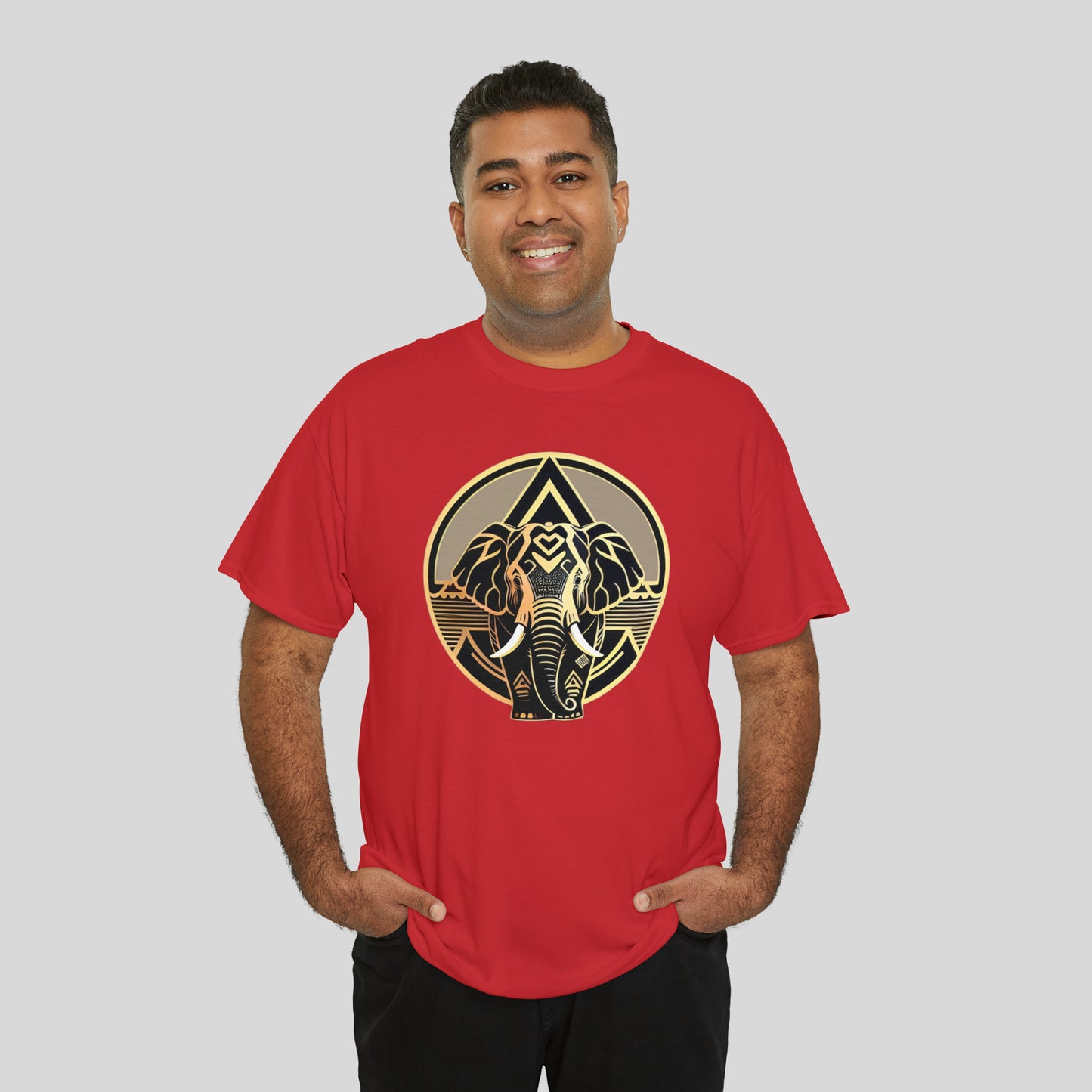Elephant, Custom Graphic Unisex Heavy Cotton Tee