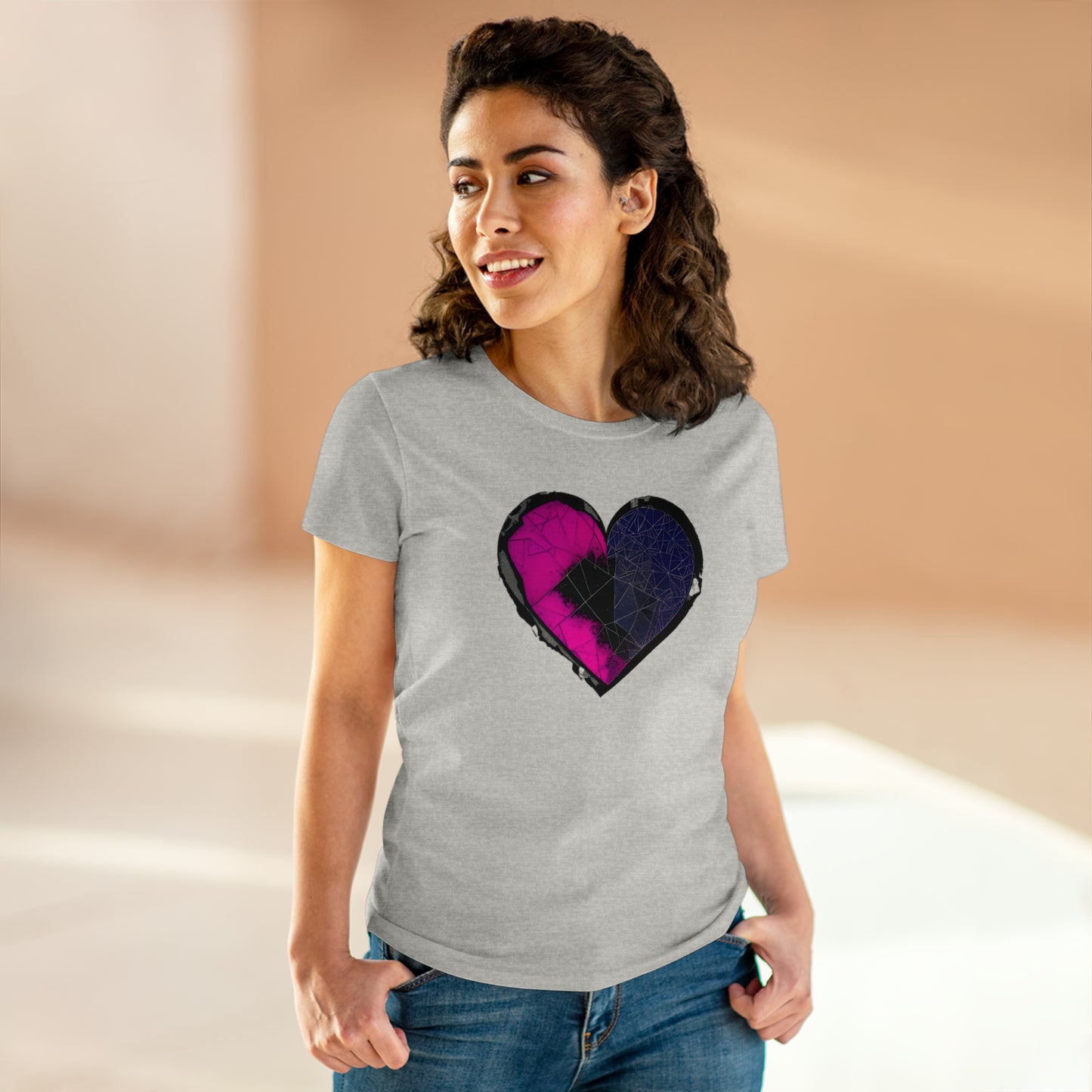 Shattered Heart Women's Midweight Cotton Tee