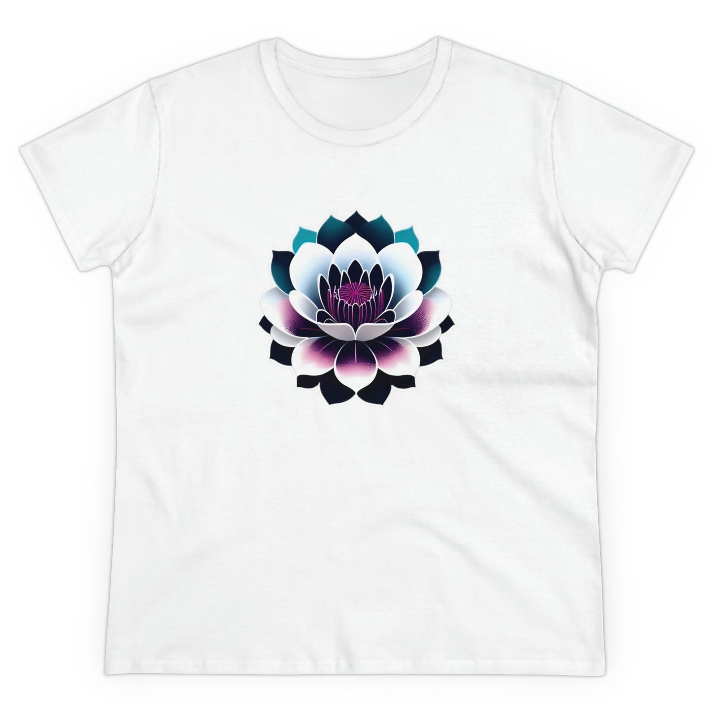Lotus Flower, Women's Midweight Cotton Tee