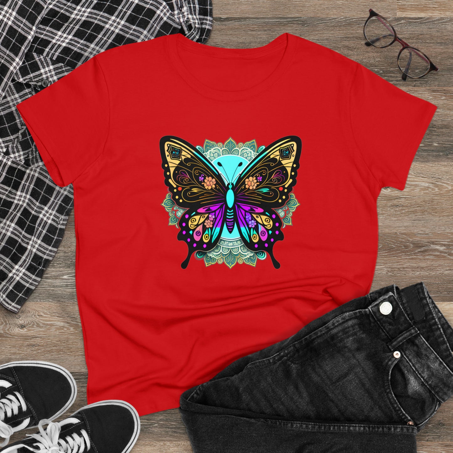 Butterfly, Women's Midweight Cotton Tee