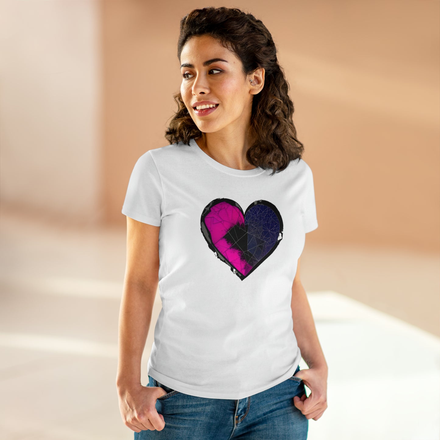 Shattered Heart Women's Midweight Cotton Tee