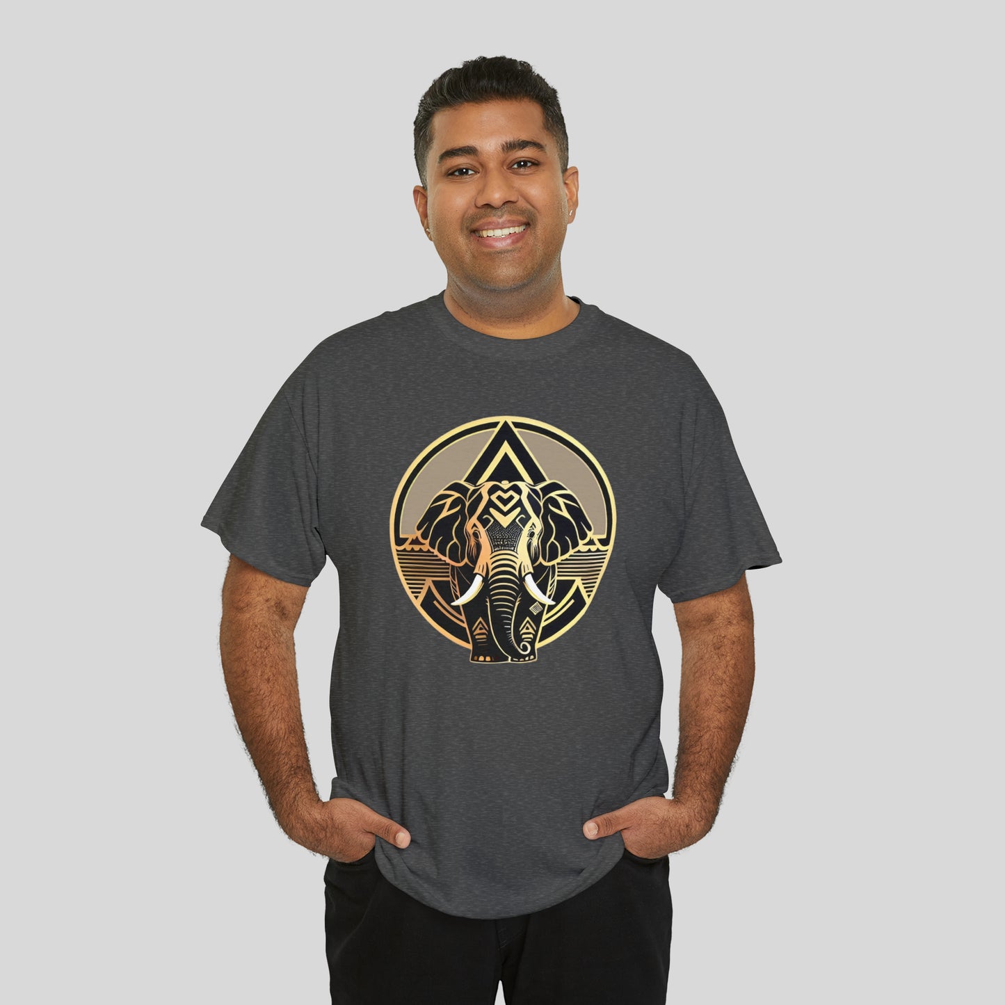 Elephant, Custom Graphic Unisex Heavy Cotton Tee