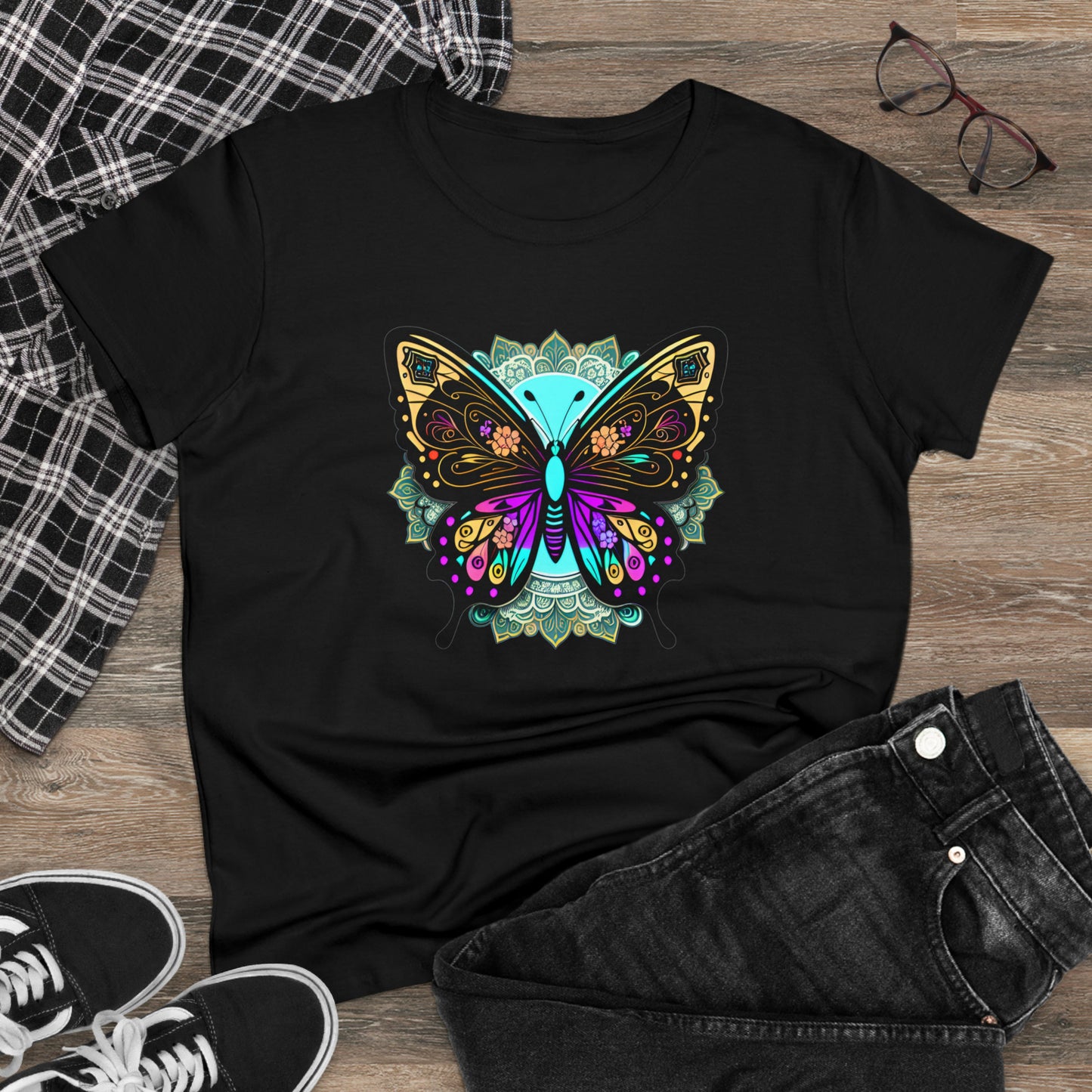 Butterfly, Women's Midweight Cotton Tee