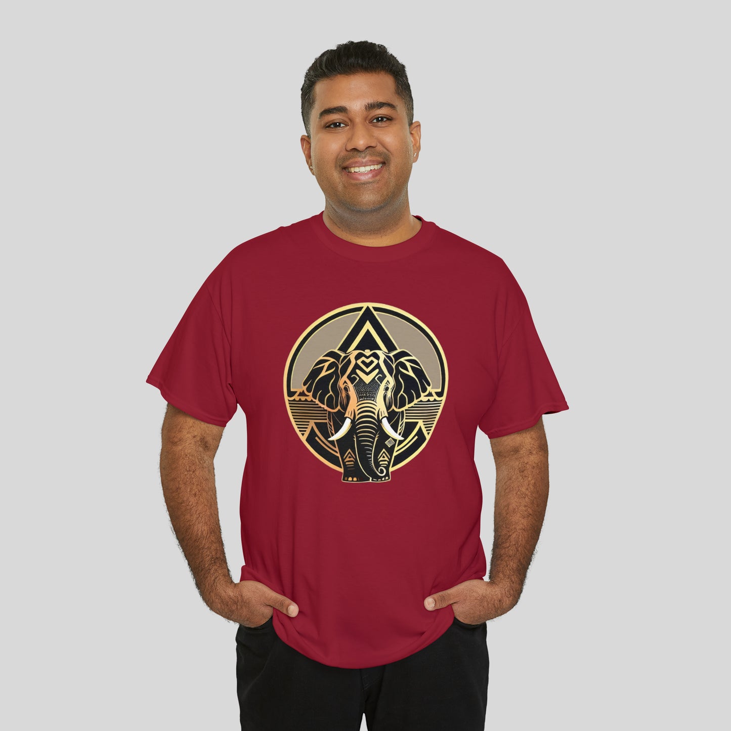 Elephant, Custom Graphic Unisex Heavy Cotton Tee