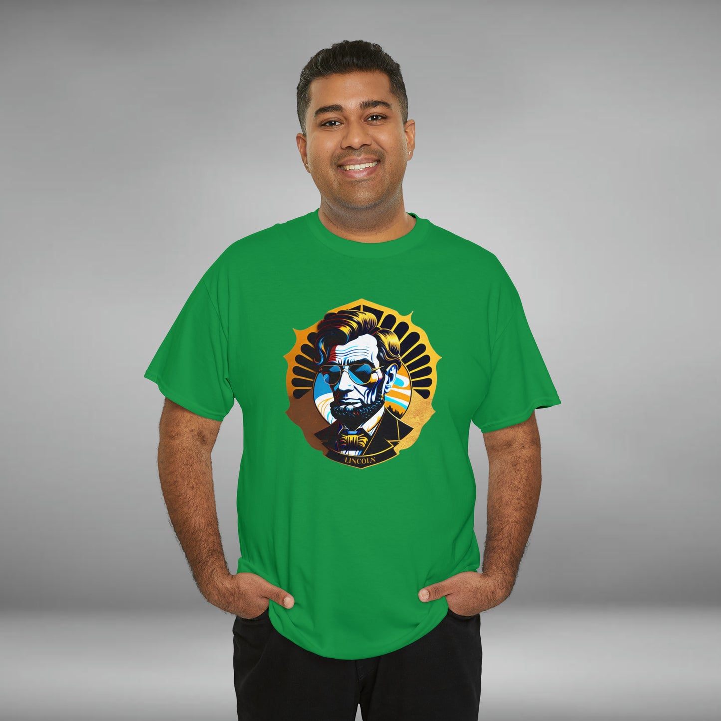 Abraham Lincoln, Custom Unisex Heavy Cotton Graphic Tee