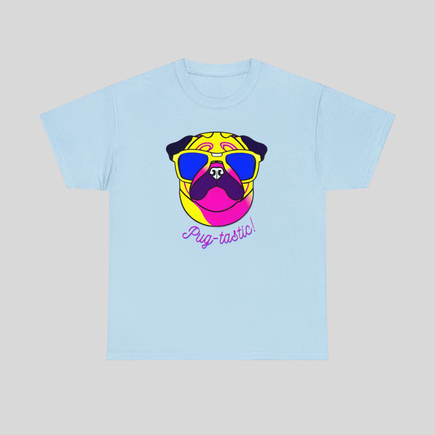 Pug- tastic, Pug Custom Graphic Unisex Heavy Cotton Tee