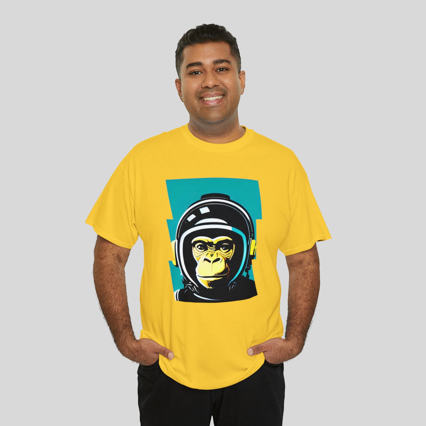 Space Monkey, Custom Graphic Unisex Heavy Cotton Tee